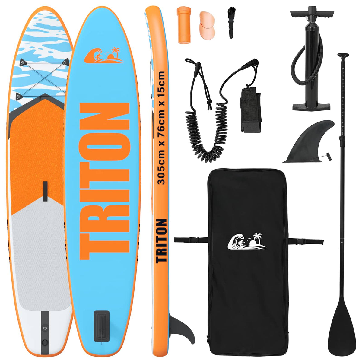 Uppblåsbar Stand Up Paddle Board TRITON 305 x 76 x 15 cm Blå