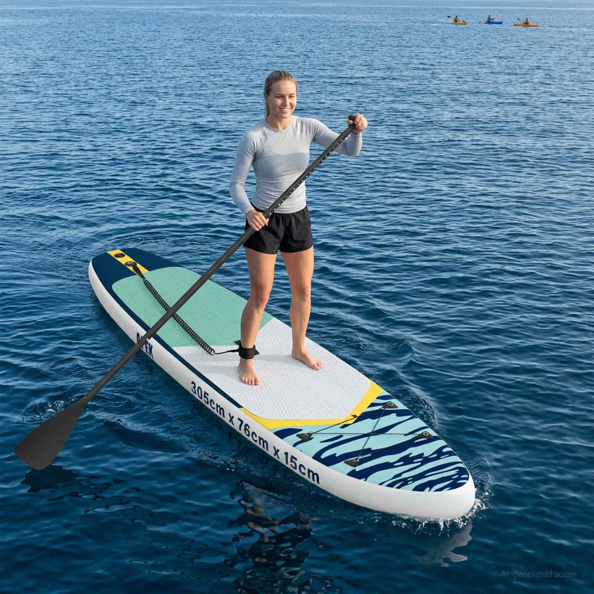 Uppblåsbar Stand Up Paddle Board APEX 305 x 76 x 15 cm Blå