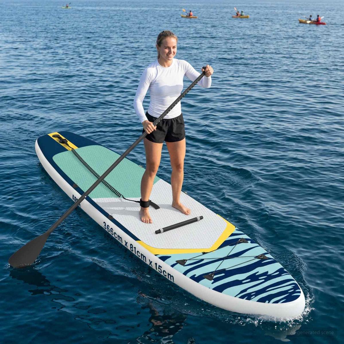 SUP-bräda med sits 2-i-1 APEX 366 x 81 x 15 cm Blå