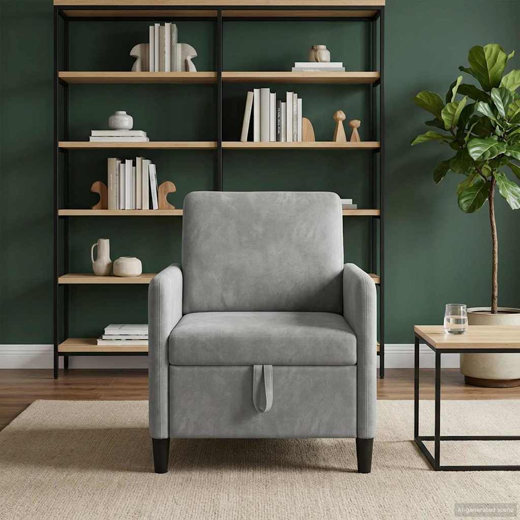 Soffa med förvaring Ljusgrå 72 x 78 x 87 cm Polyester
