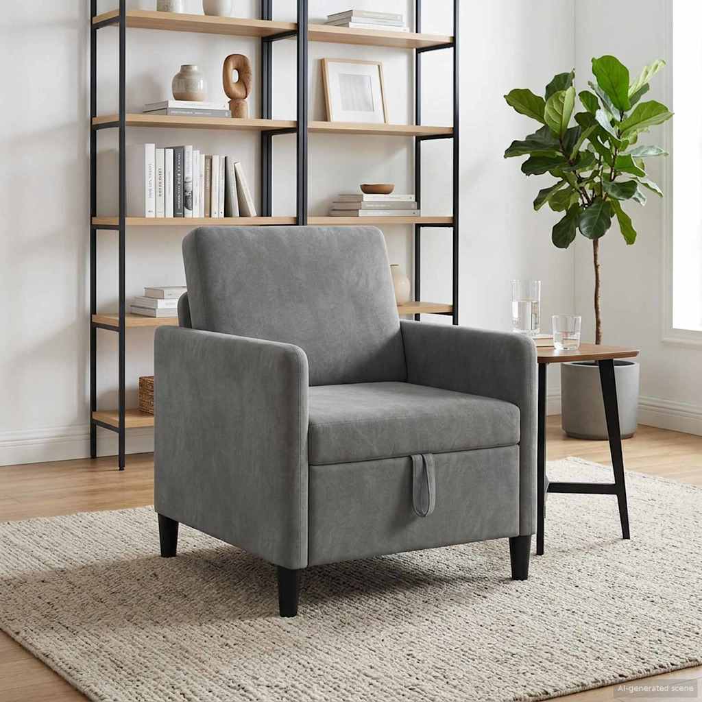 Soffa med förvaring Mörkgrå 72 x 78 x 87 cm Polyester