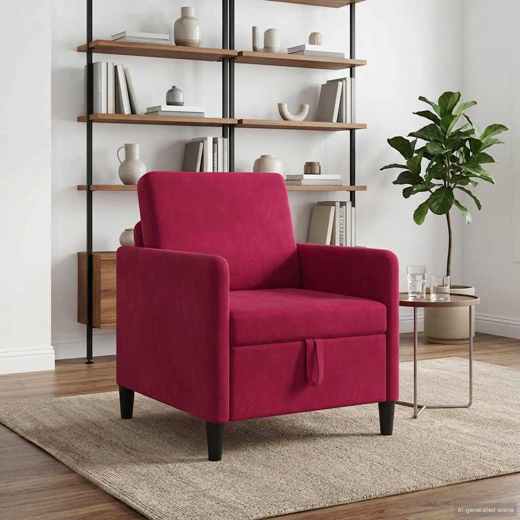 Soffa med förvaring Vinröd 72 x 78 x 87 cm Polyester