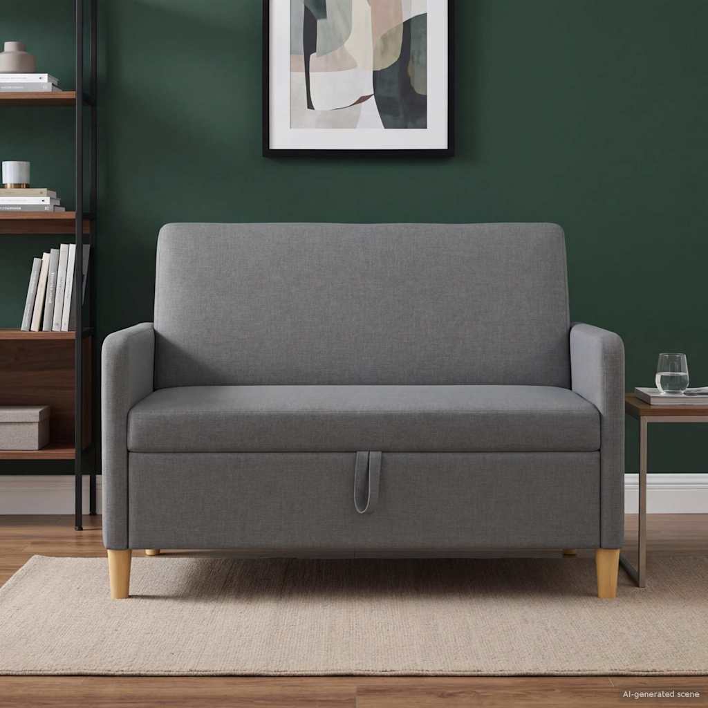 Soffa med förvaring Mörkgrå 122 x 78 x 87 cm Polyester