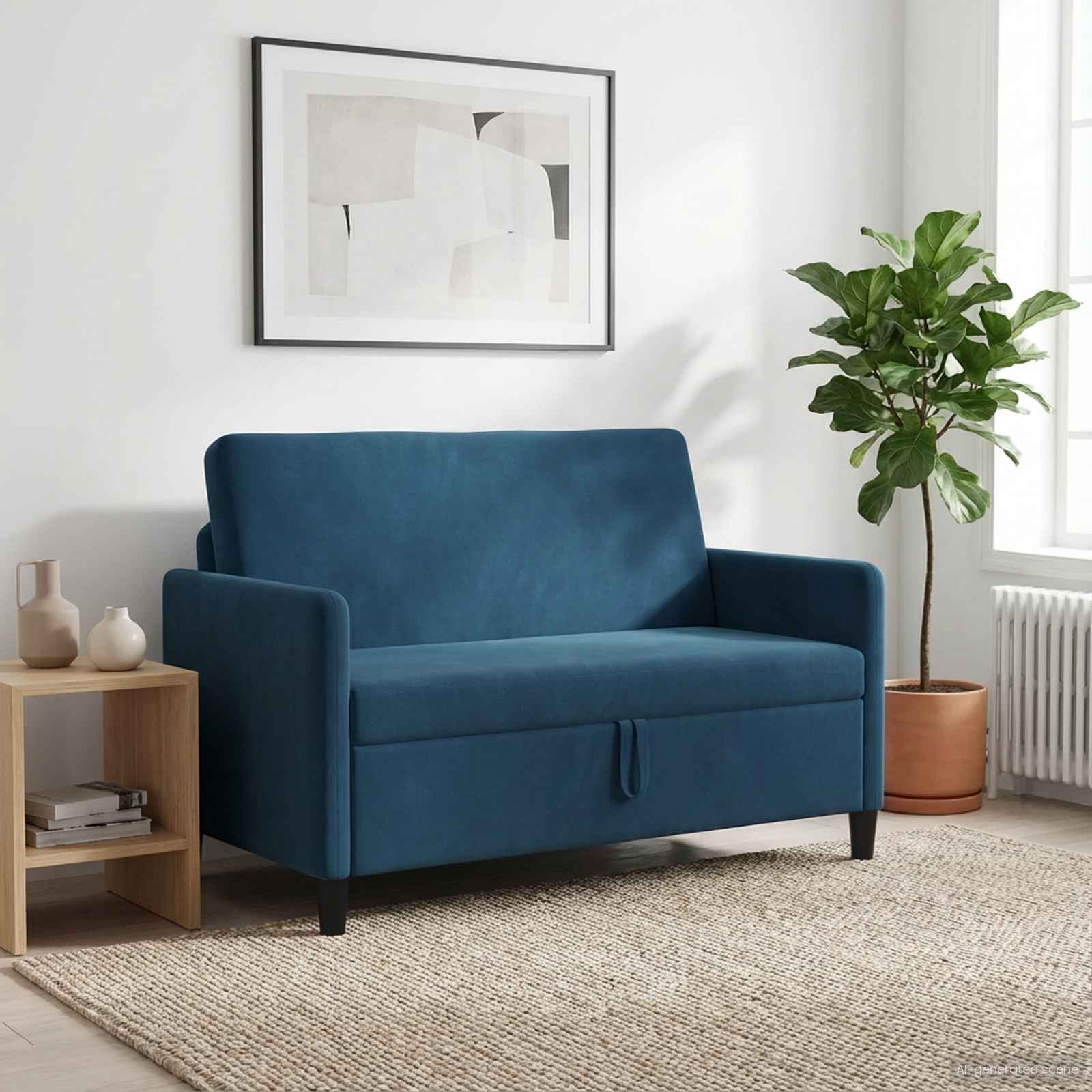 Soffa med förvaring Blå 122 x 78 x 87 cm Polyester