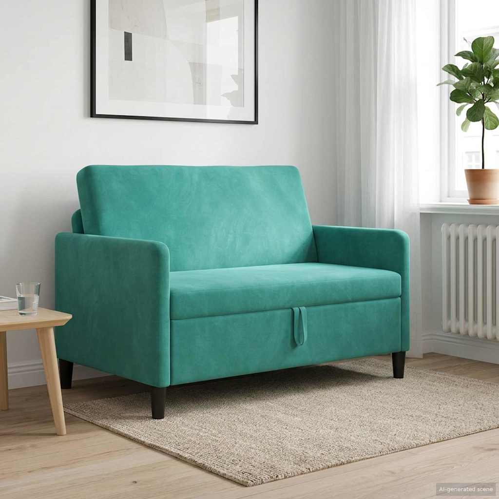 Soffa med förvaring Turkos 122 x 78 x 87 cm Polyester