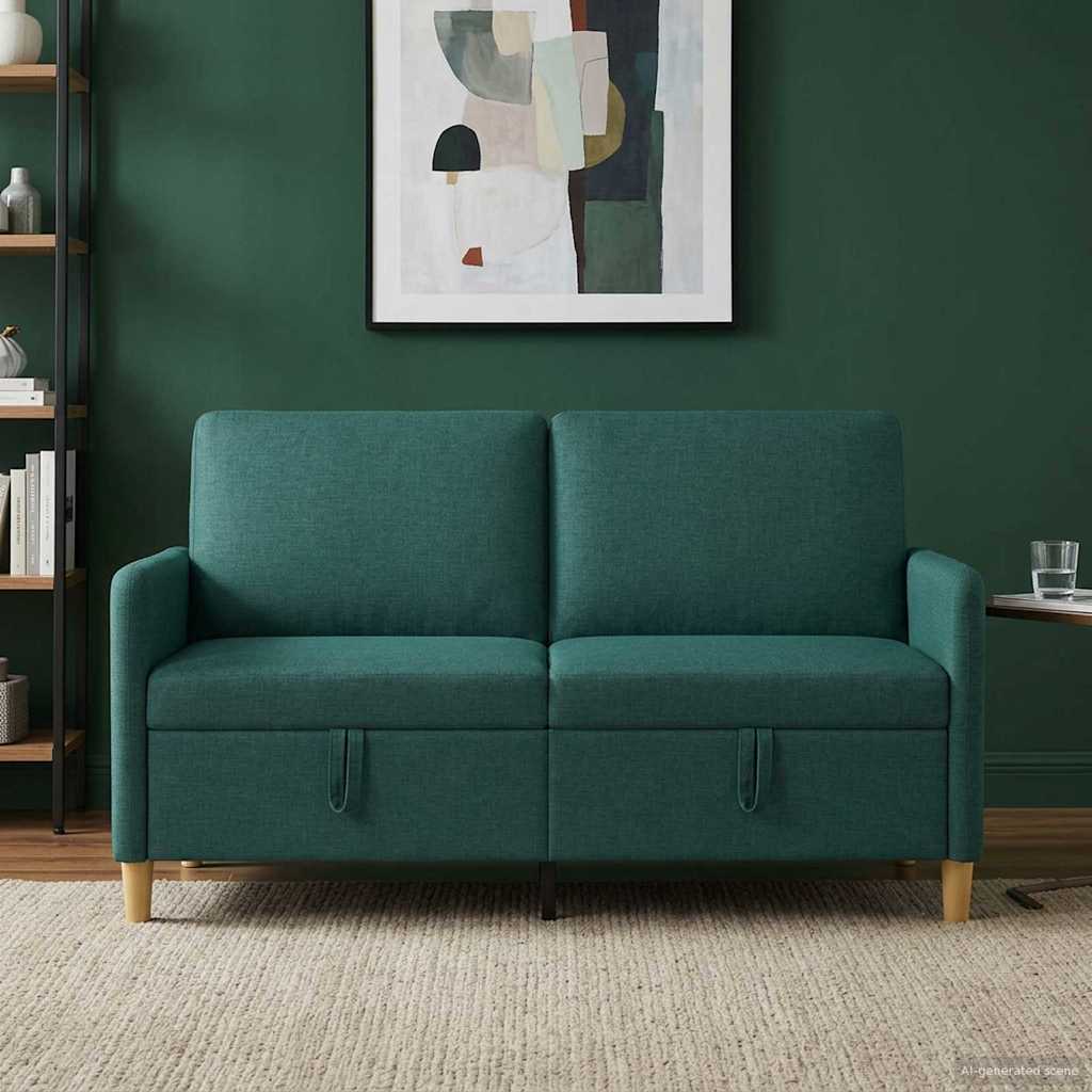 Soffa med förvaring Mörkgrön 152 x 78 x 87 cm Polyester