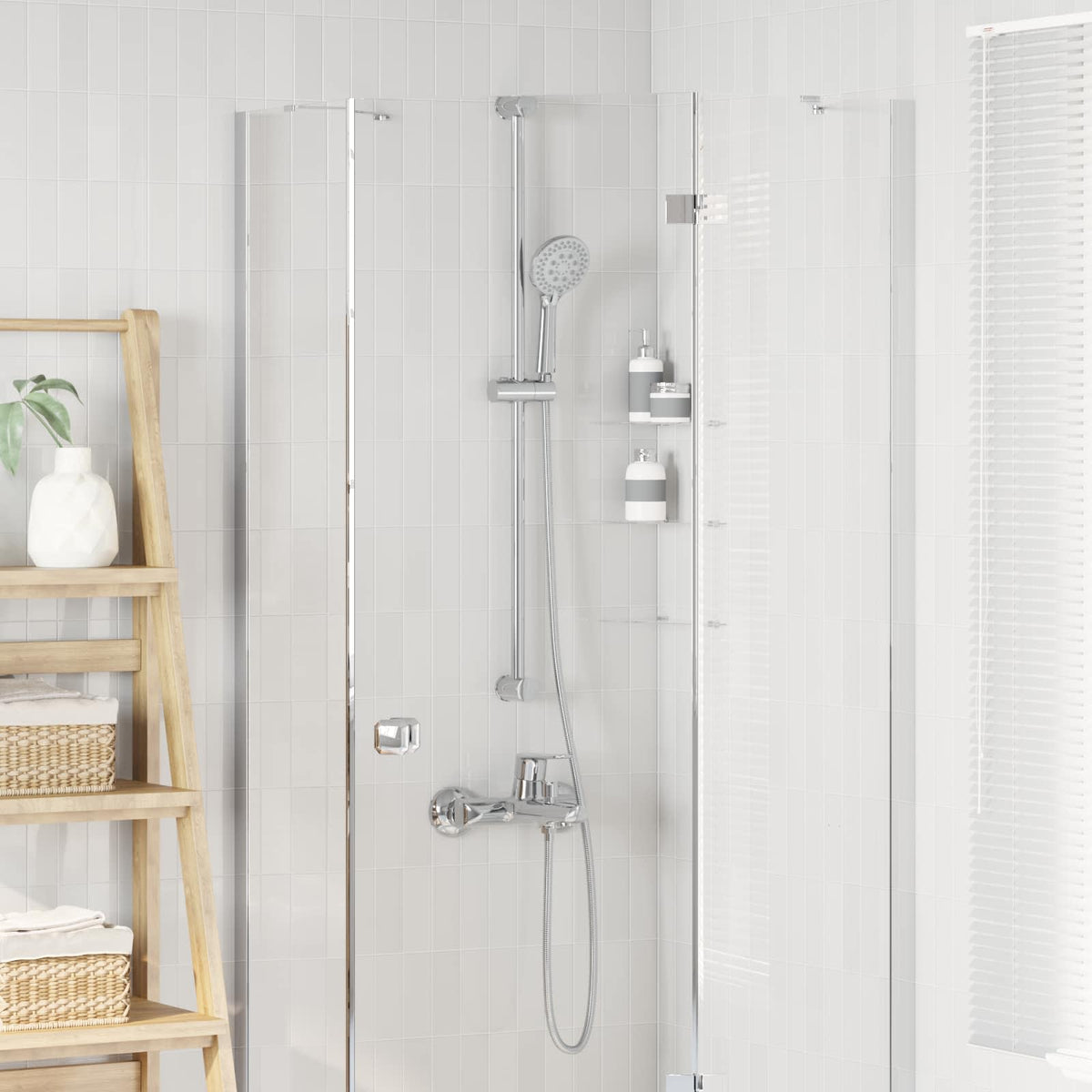 Duschsystemset Krom 100 cm Rostfritt stål