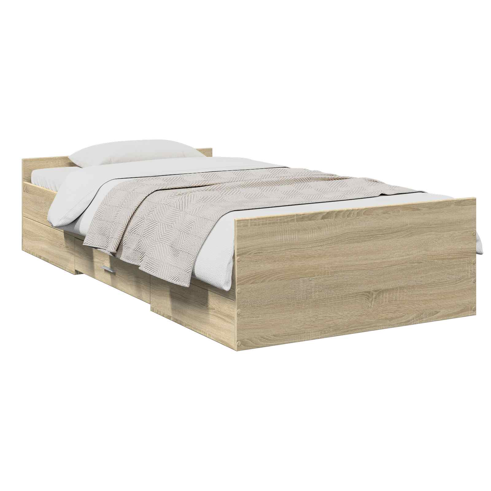 Sängram med förvaring Sonoma-ek 80 x 200 cm Konstruerat trä