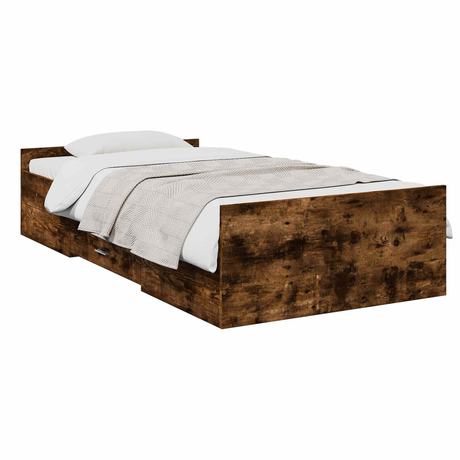 Sängram med förvaring Rökt ek 80 x 200 cm Konstruerat trä