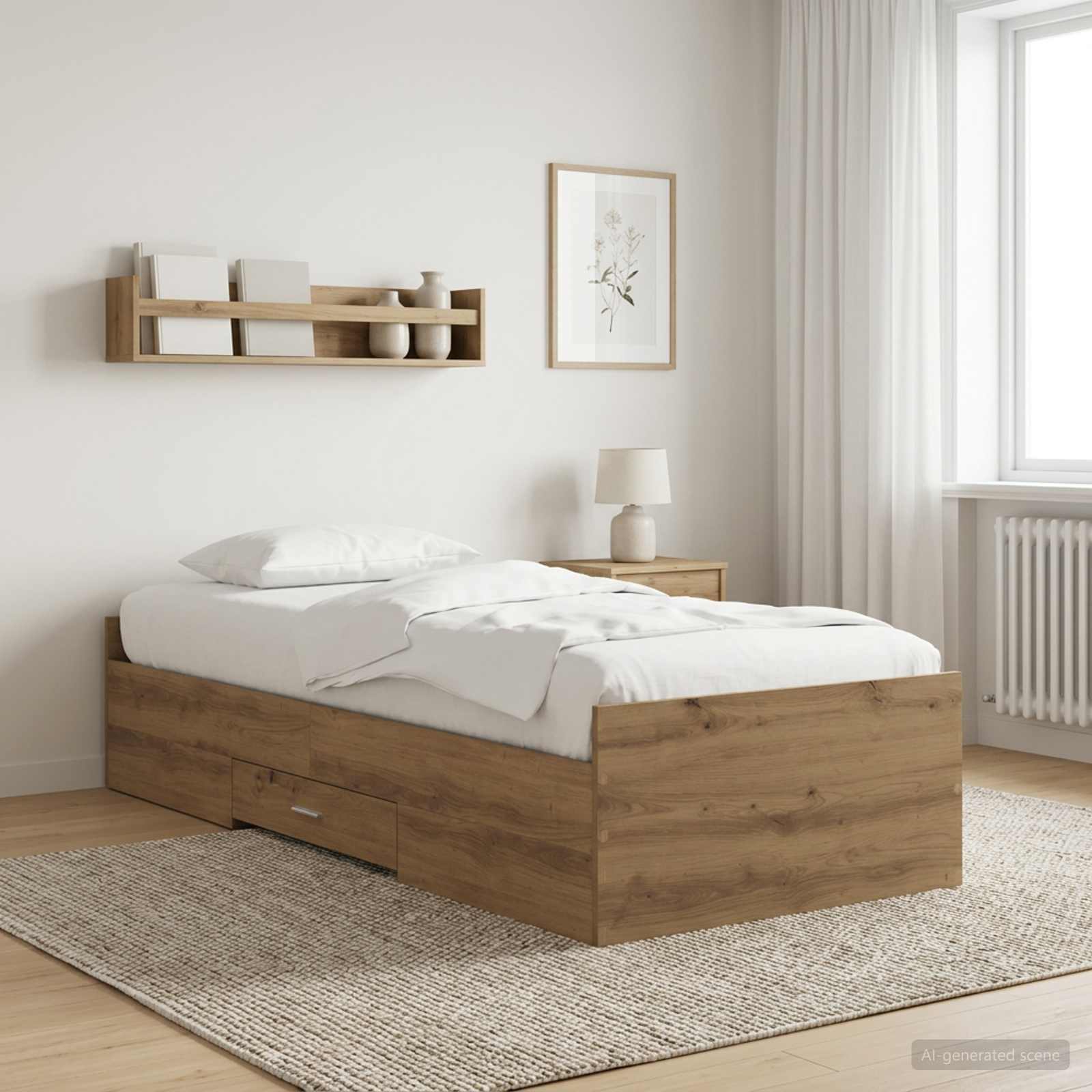 Sängram med förvaring Artisan-ek 80 x 200 cm Konstruerat trä