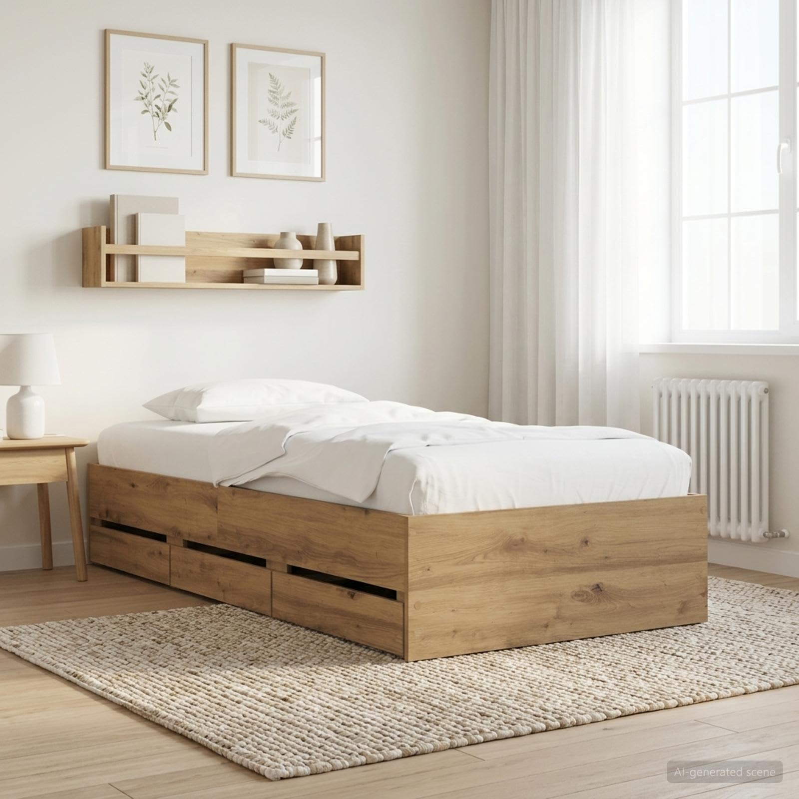 Sängram med förvaring Artisan-ek 80 x 200 cm Konstruerat trä