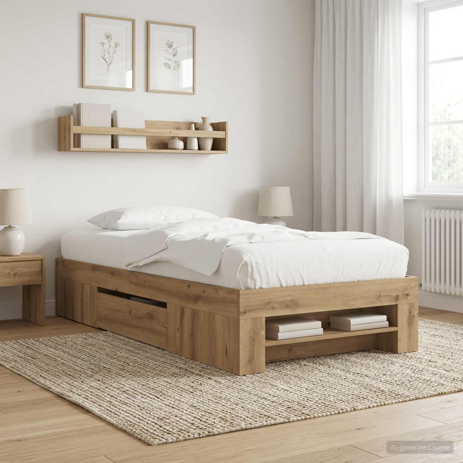Sängram med förvaring Artisan-ek 80 x 200 cm Konstruerat trä