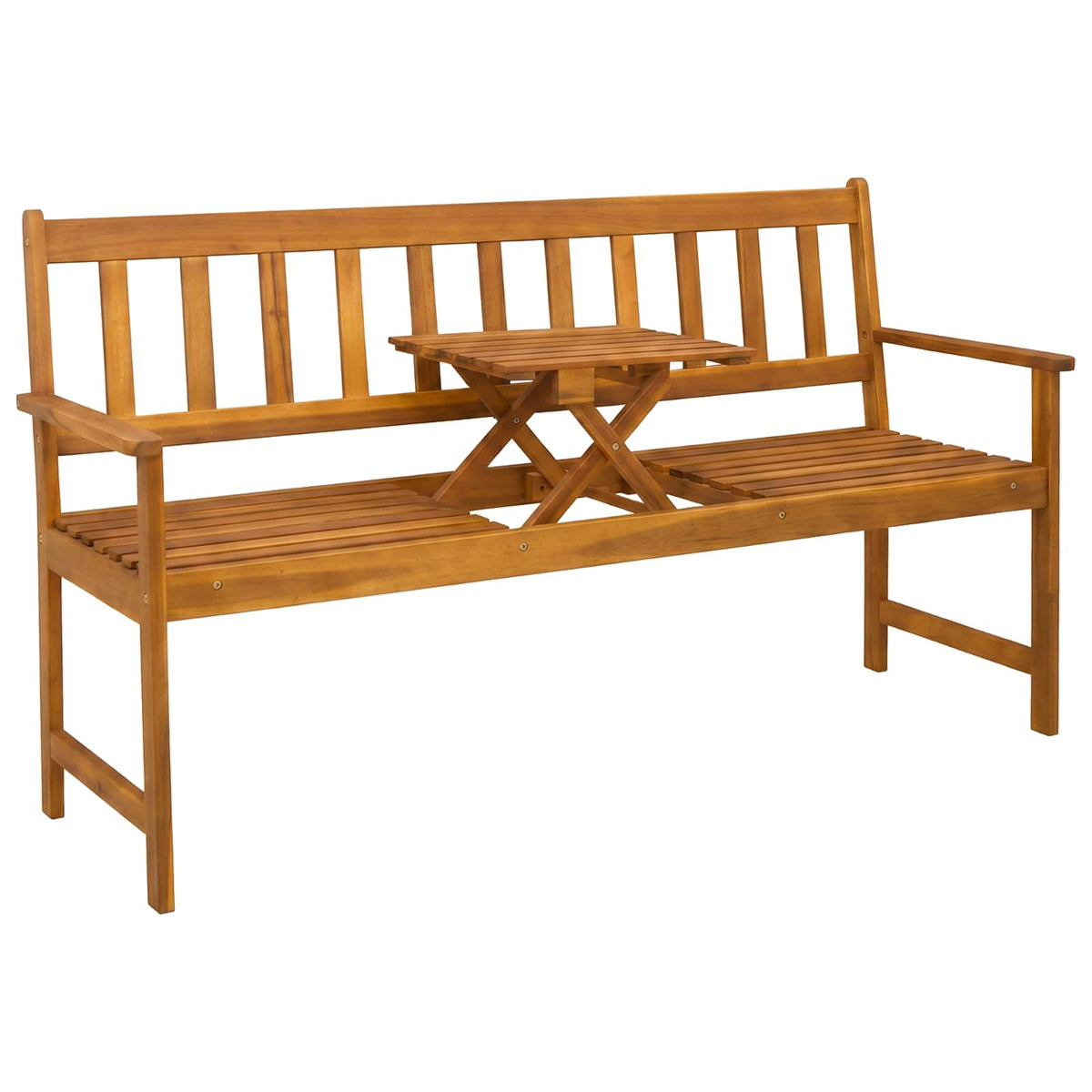 Trädgårdsbänk 158 x 55 x 89 cm Massivt Akaciaträ Naturlig