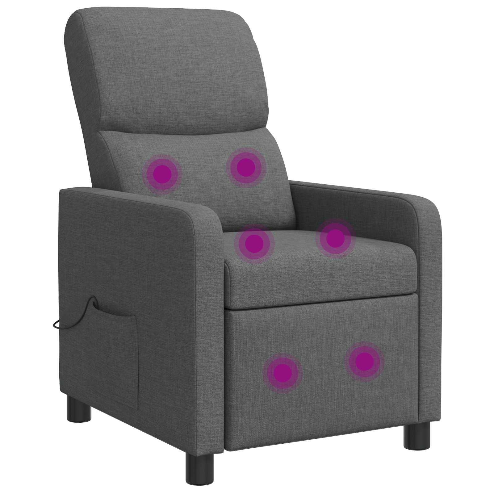 Massagefåtölj Mörkgrå Tyg