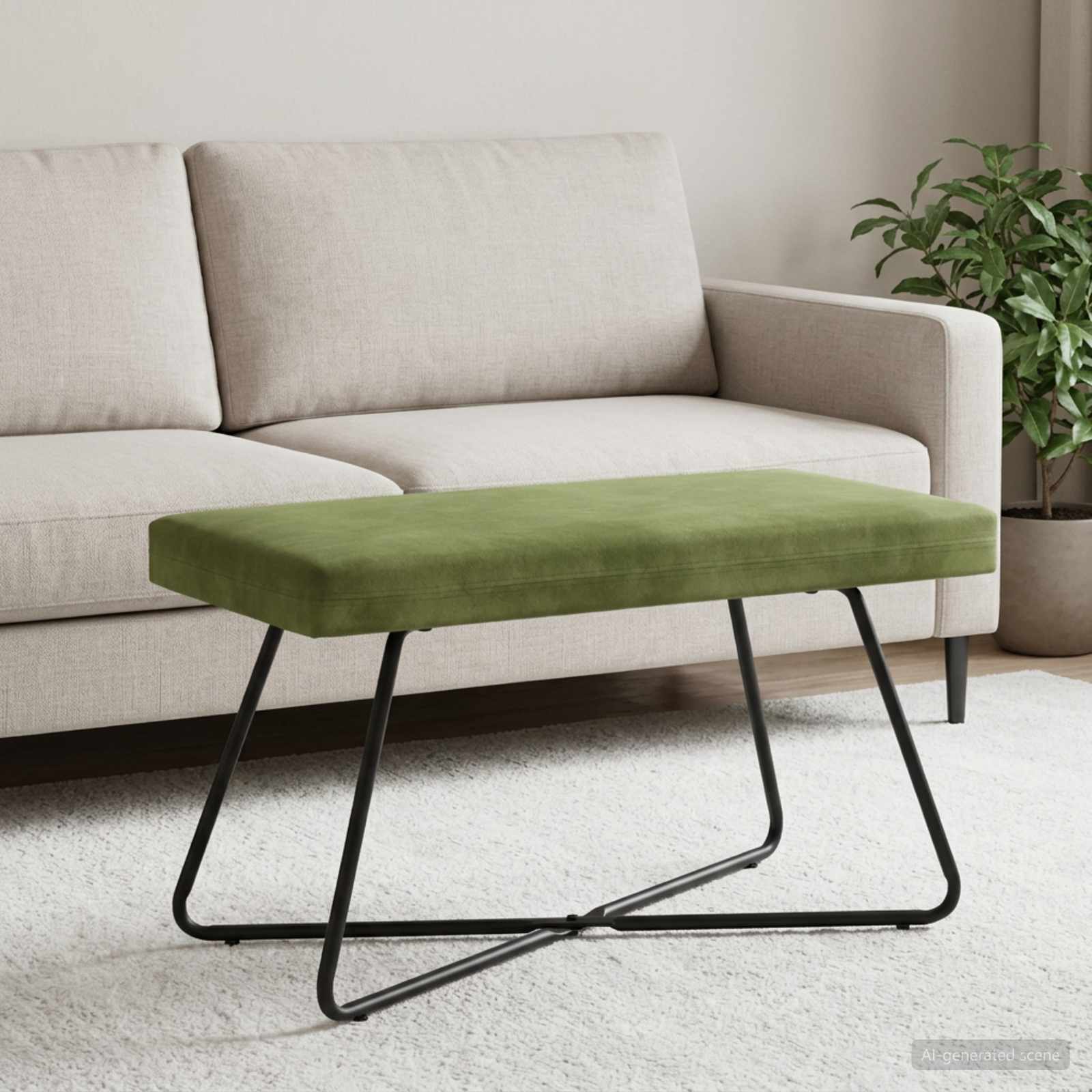 bänk Ljusgrön 80 x 40 x 45 cm Sammet