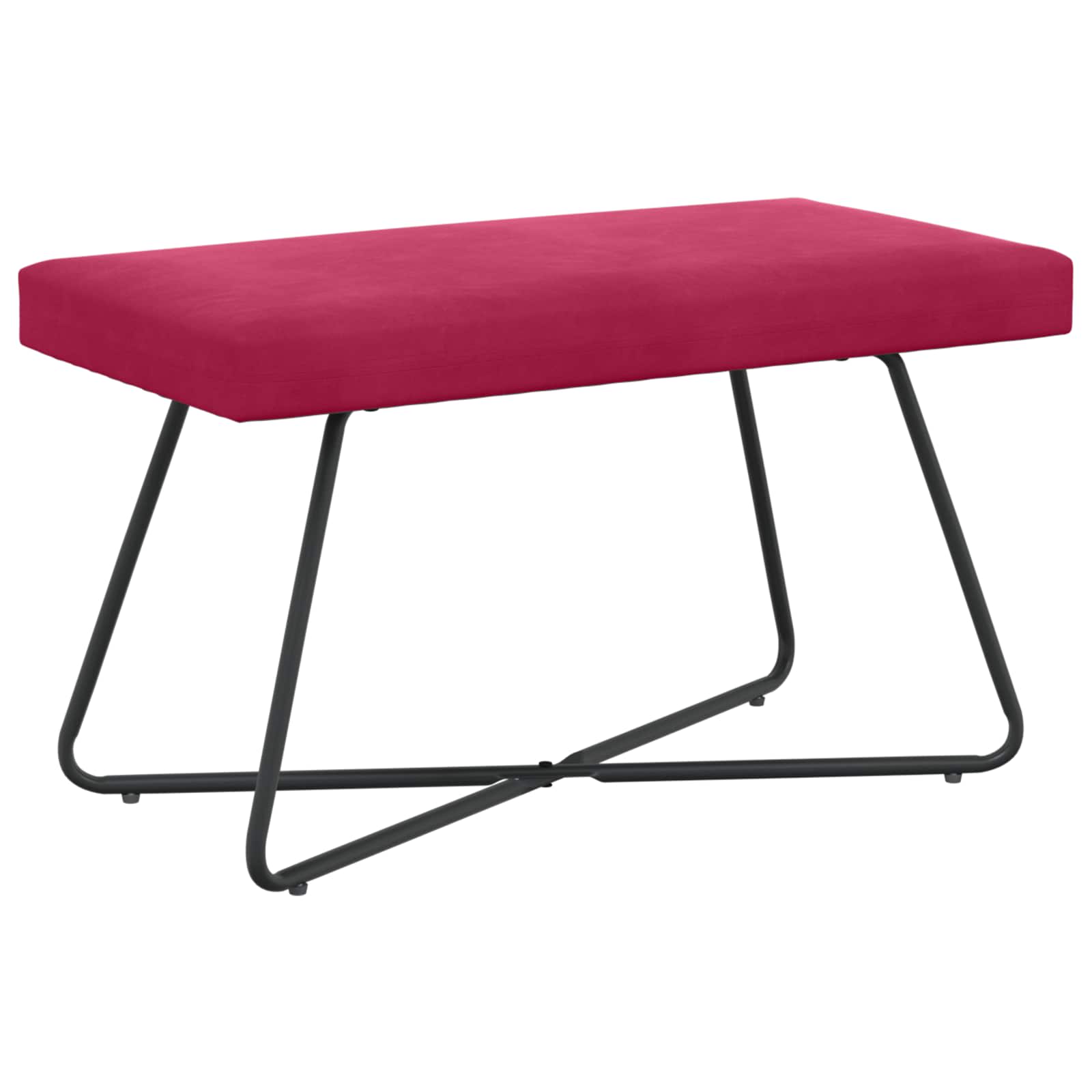 bänk Vinröd 80 x 40 x 45 cm Sammet