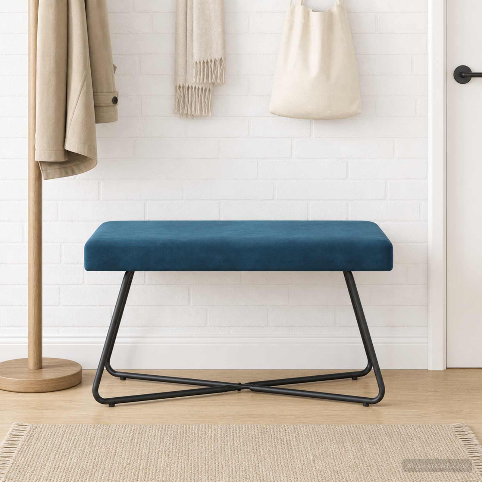 bänk Blå 80 x 40 x 45 cm Sammet