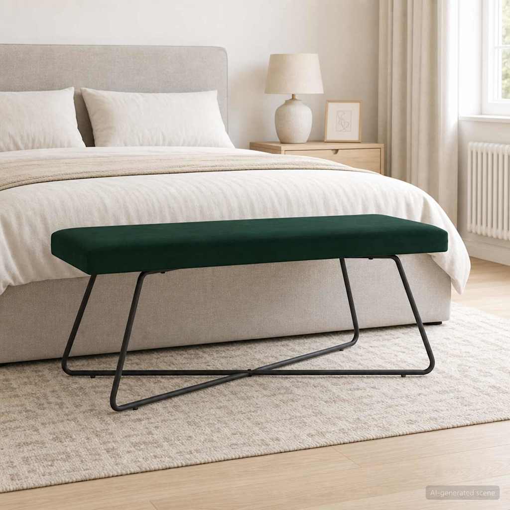 bänk Mörkgrön 110 x 40 x 45 cm Sammet
