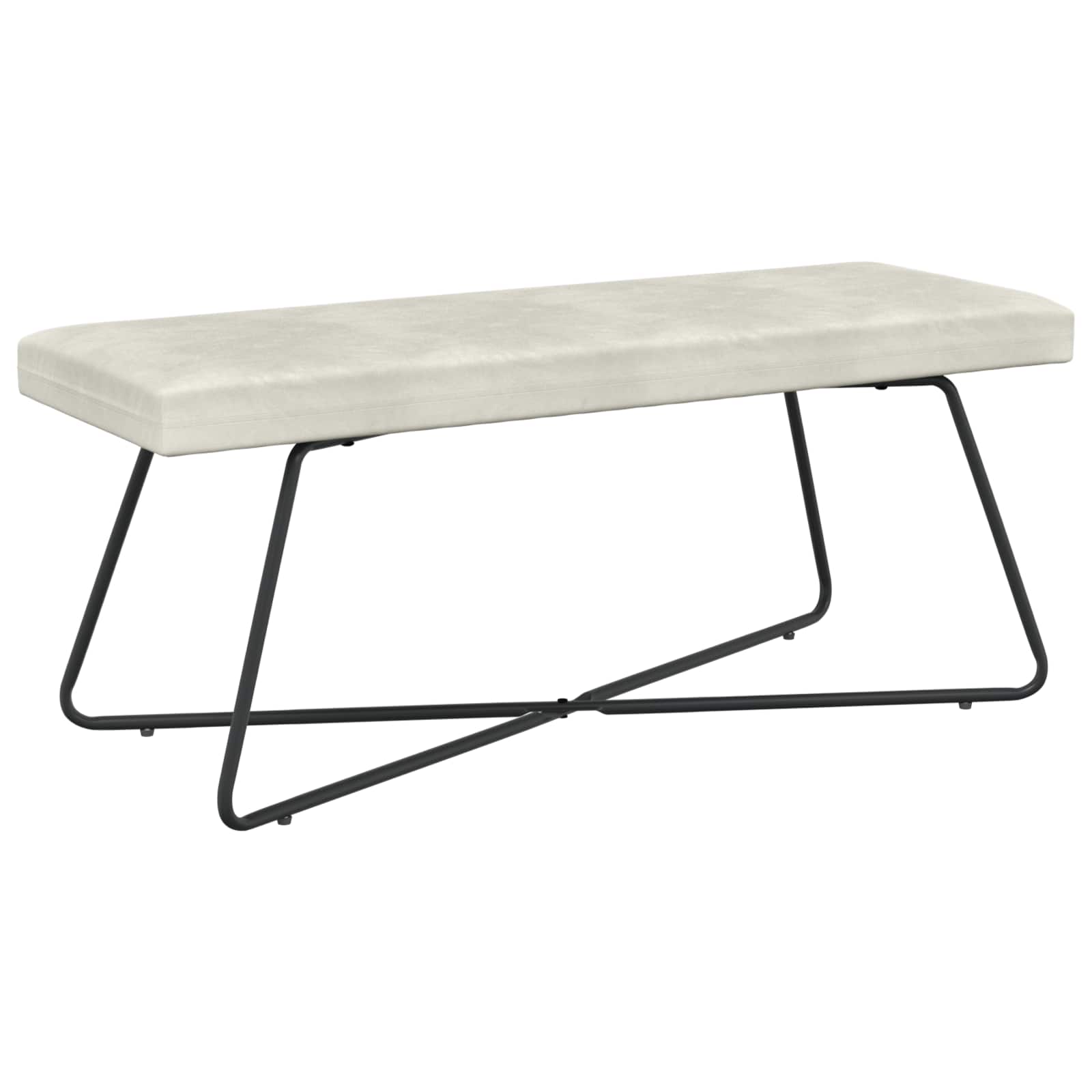 bänk Gräddvit 110 x 40 x 45 cm Sammet