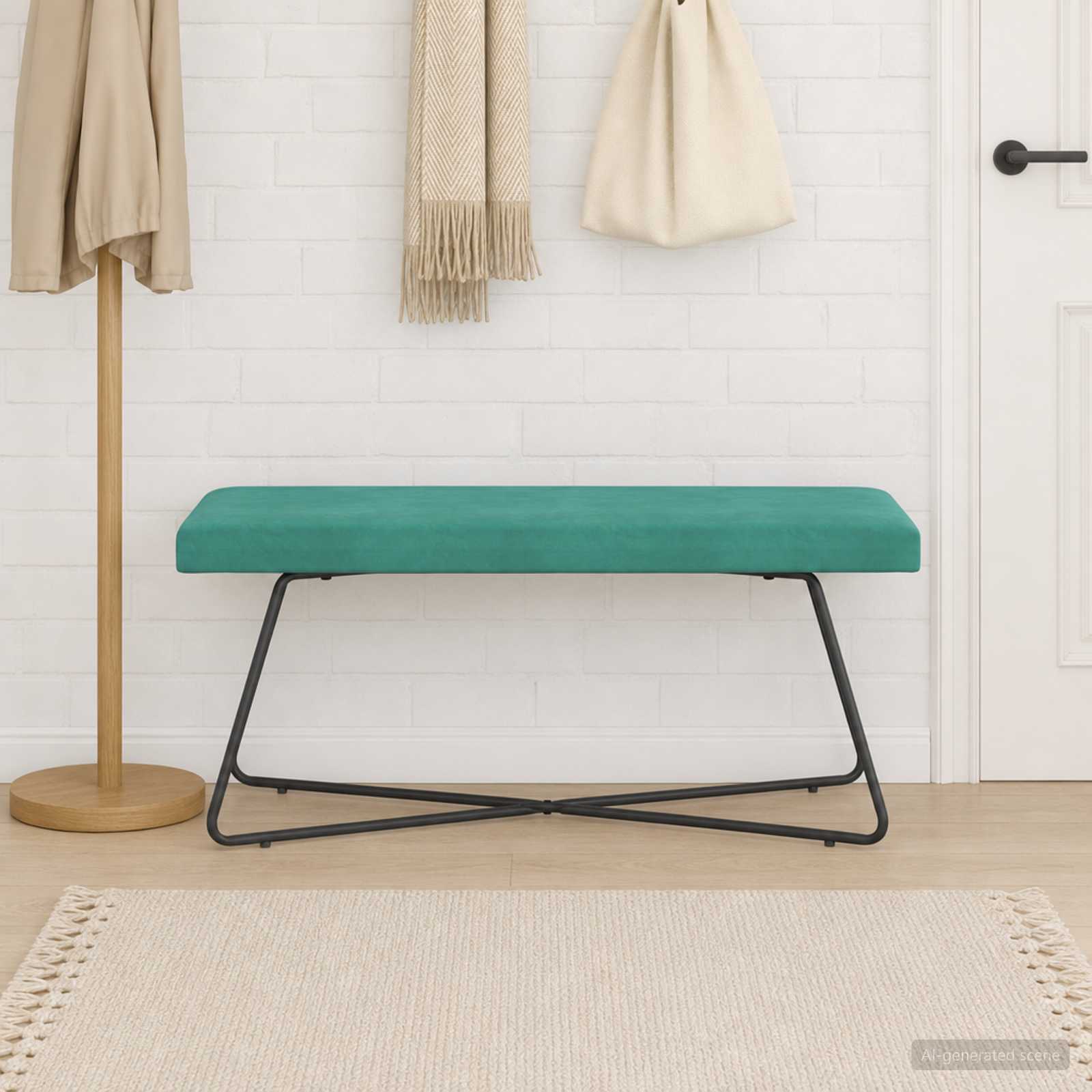 bänk Turkos 110 x 40 x 45 cm Sammet