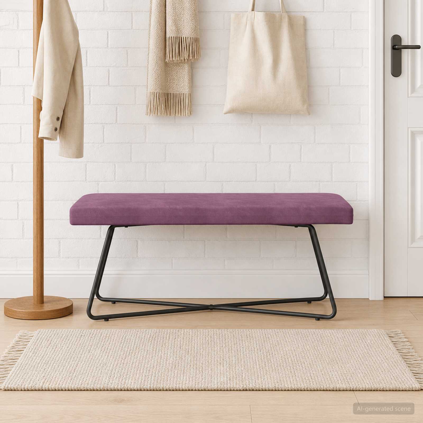 bänk Lila 110 x 40 x 45 cm Sammet
