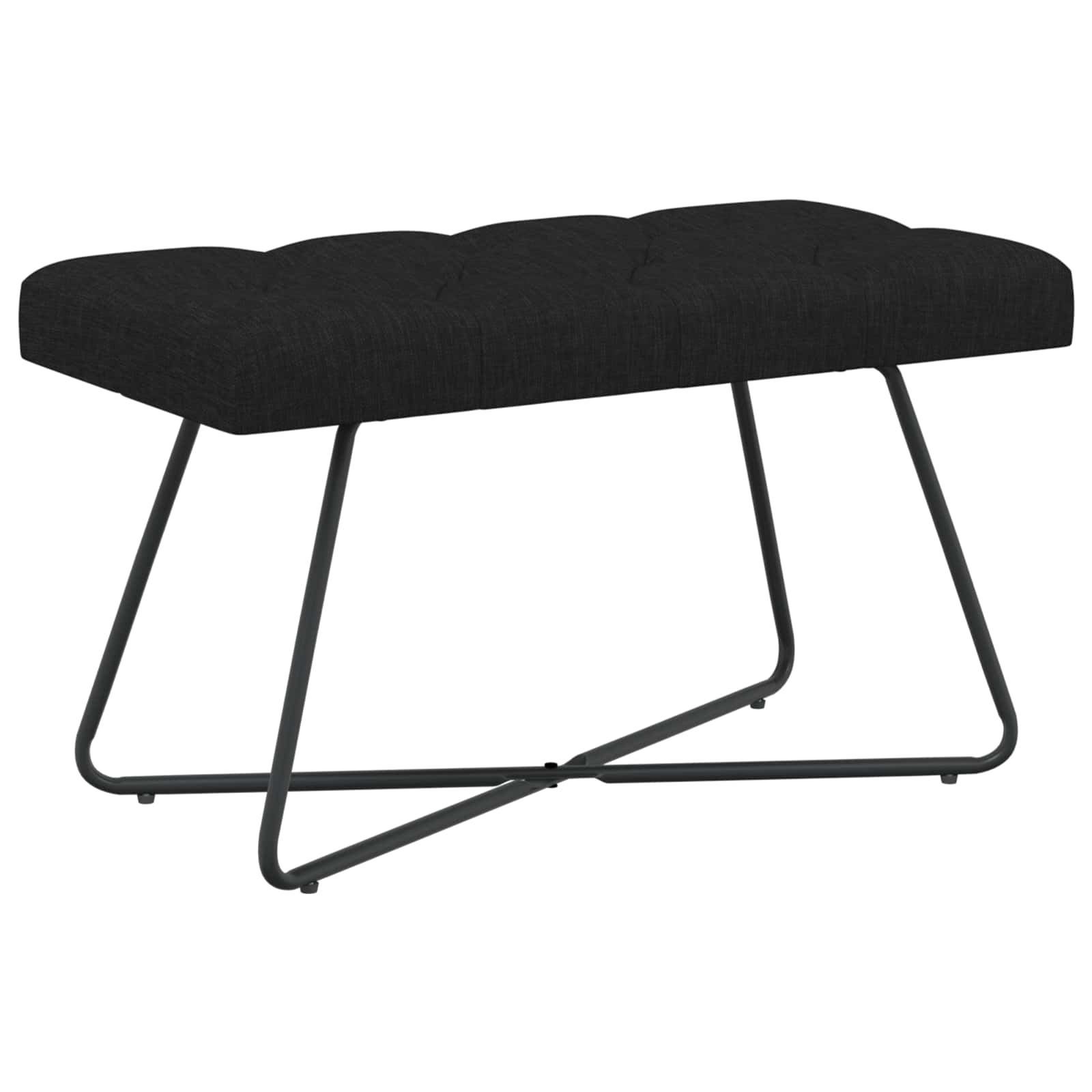 Bänk med knappar Svart 80 x 40 x 46 cm Tyg