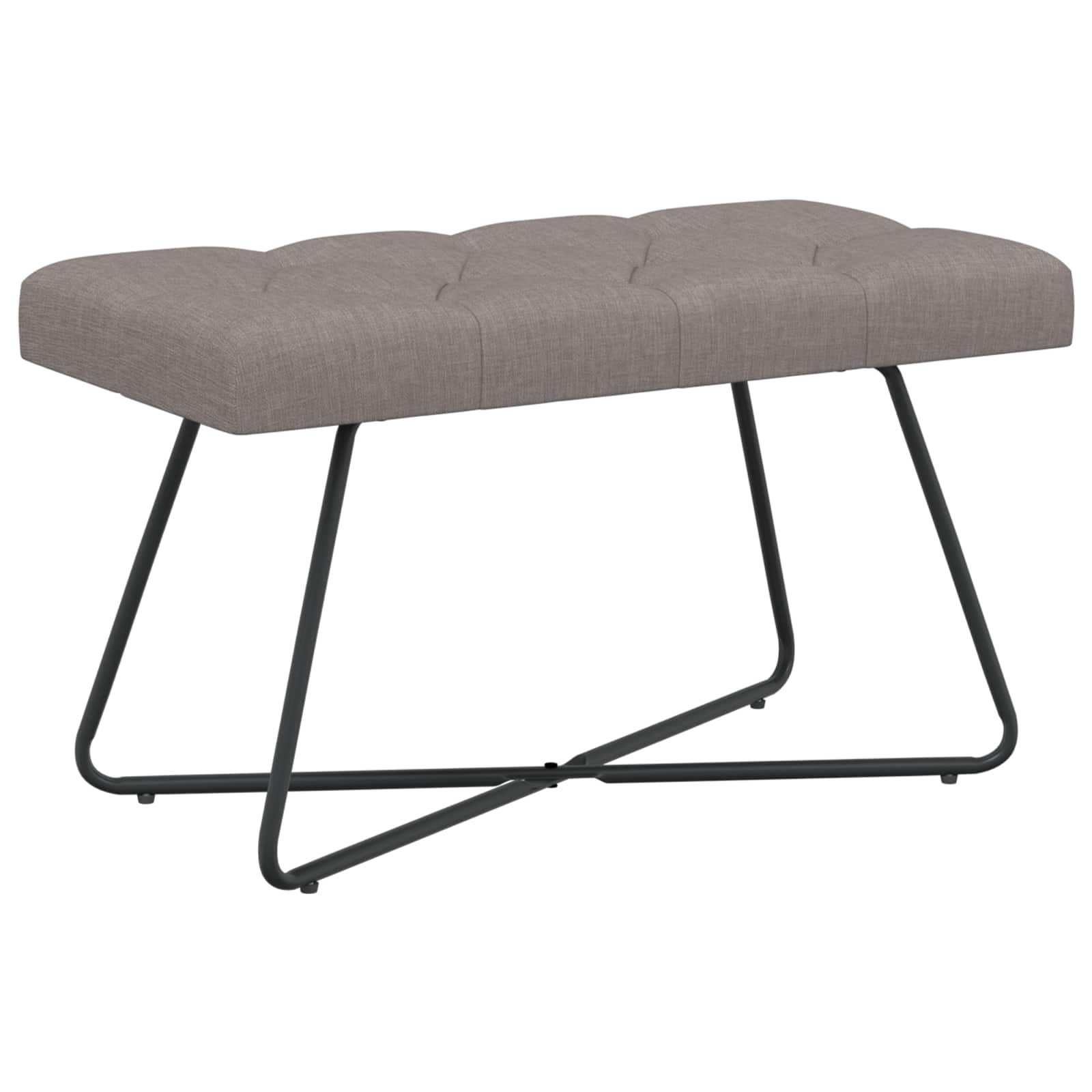 Bänk med knappar Taupe 80 x 40 x 46 cm Tyg Knäppt