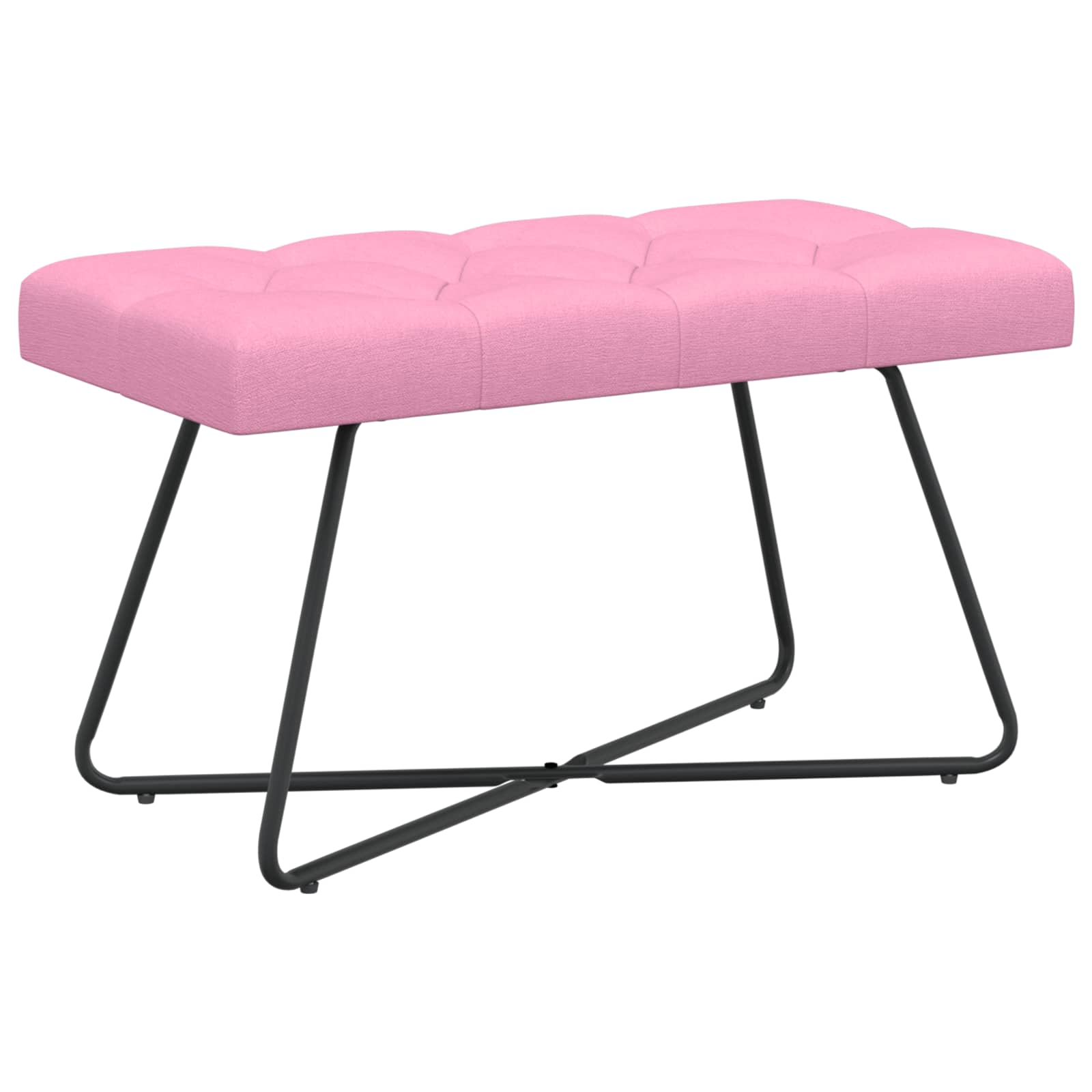 Bänk med knappar Rosa 80 x 40 x 46 cm Tyg