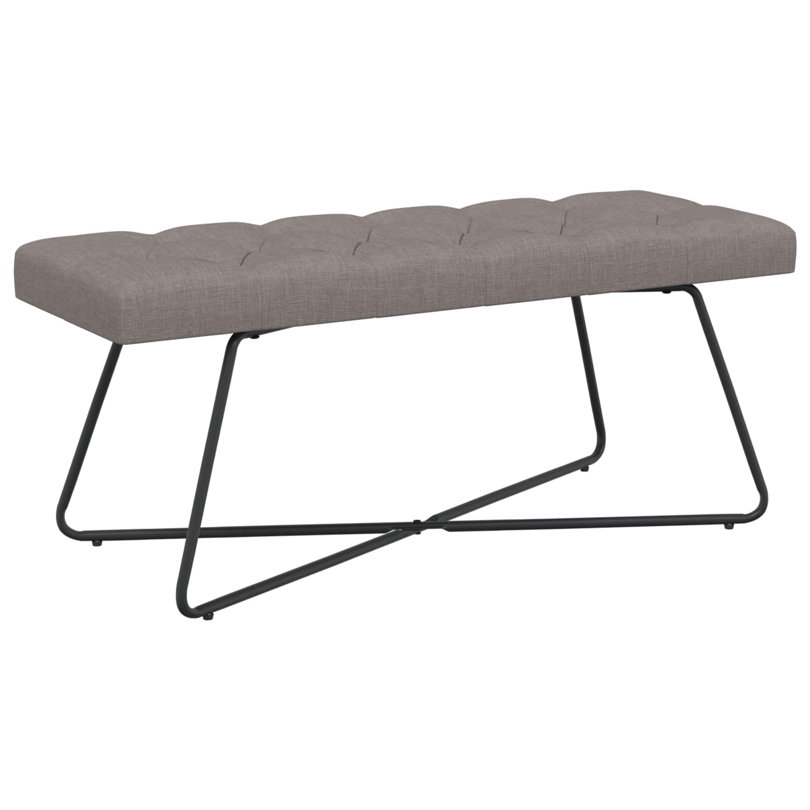 Bänk med knappar Taupe 110 x 40 x 46 cm Tyg Knäppt