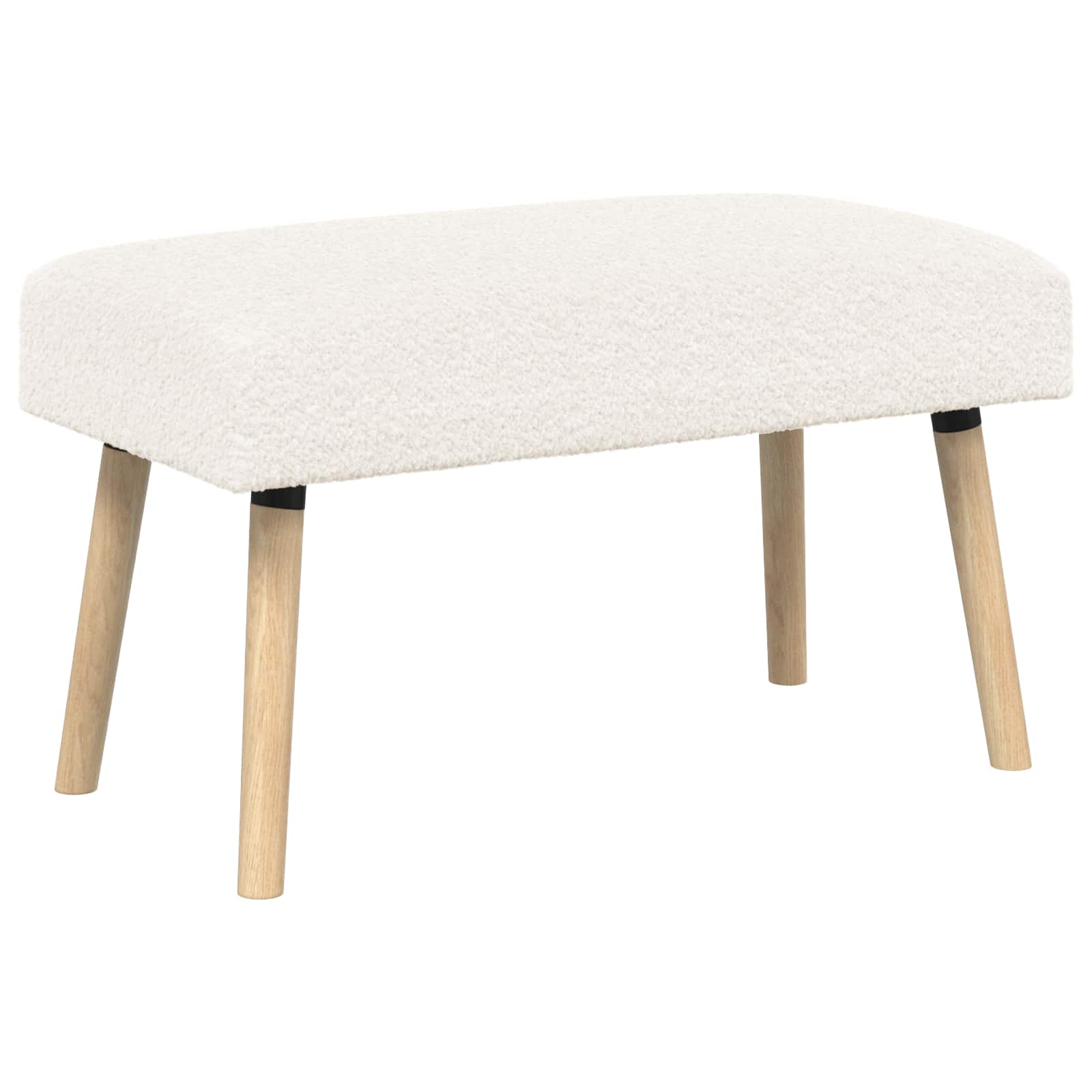 bänk Enfärgad Gräddvit 80 x 40 x 46 cm Bouclé