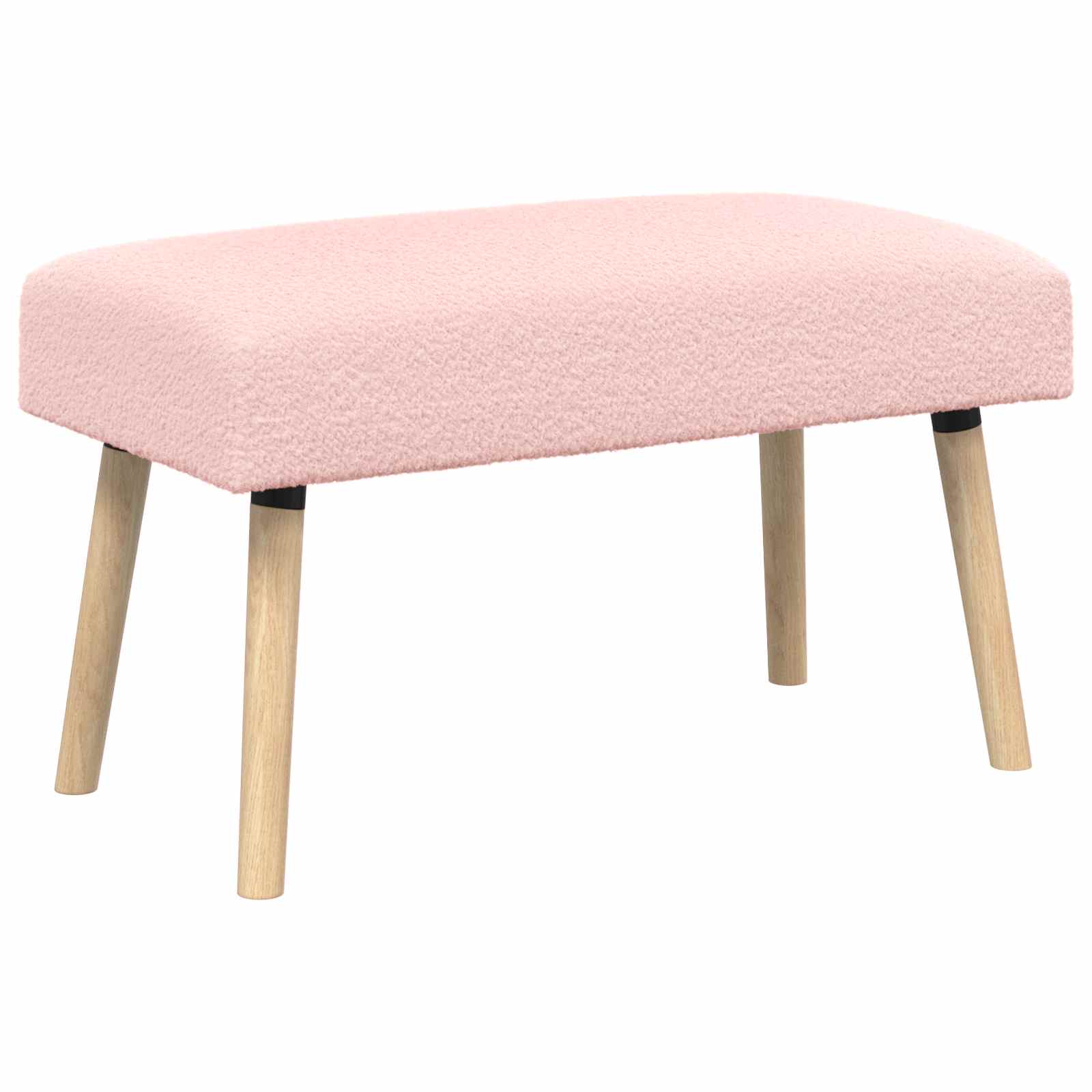 bänk Enfärgad Rosa 80 x 40 x 46 cm Bouclé