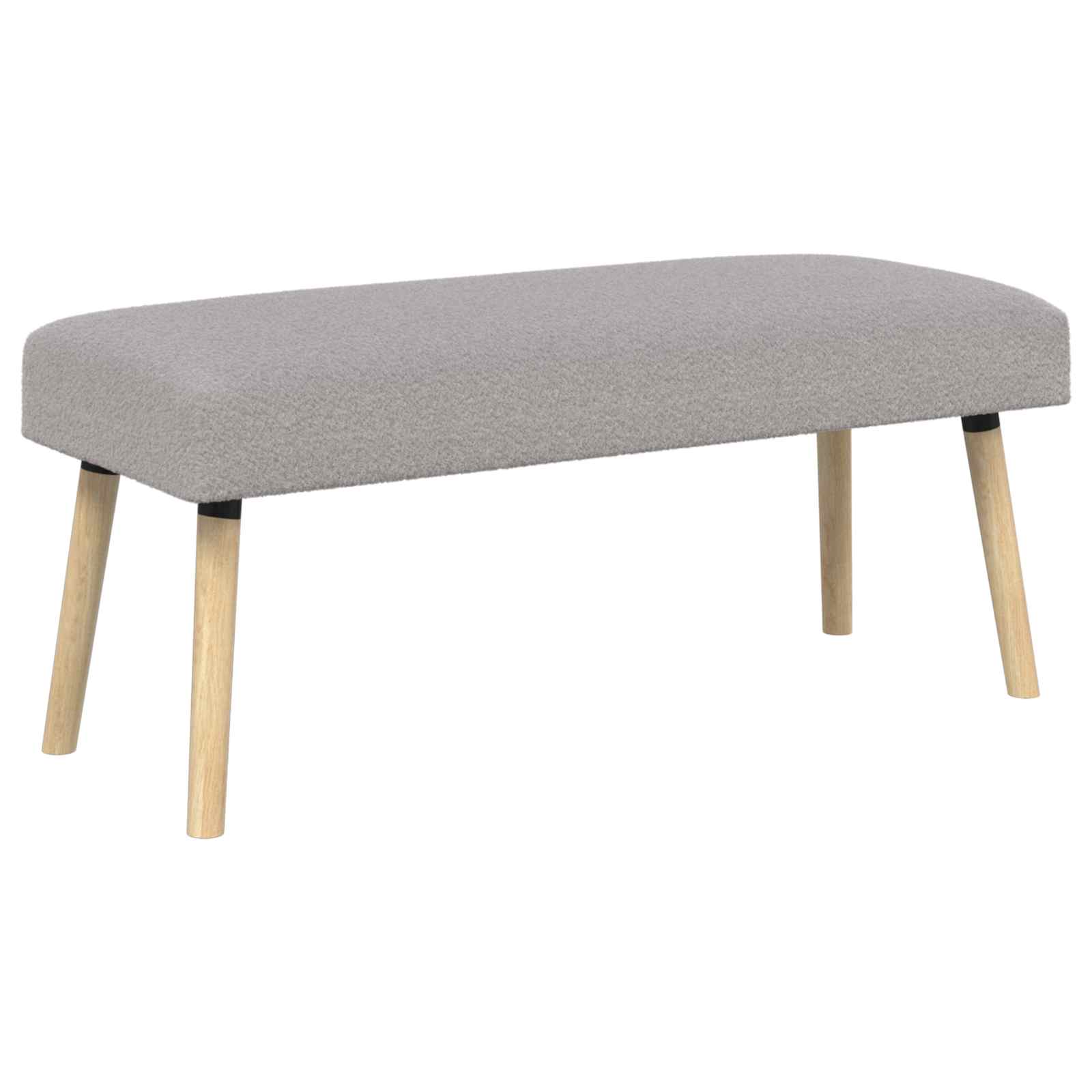bänk Enfärgad Ljusgrå 110 x 40 x 46 cm Bouclé