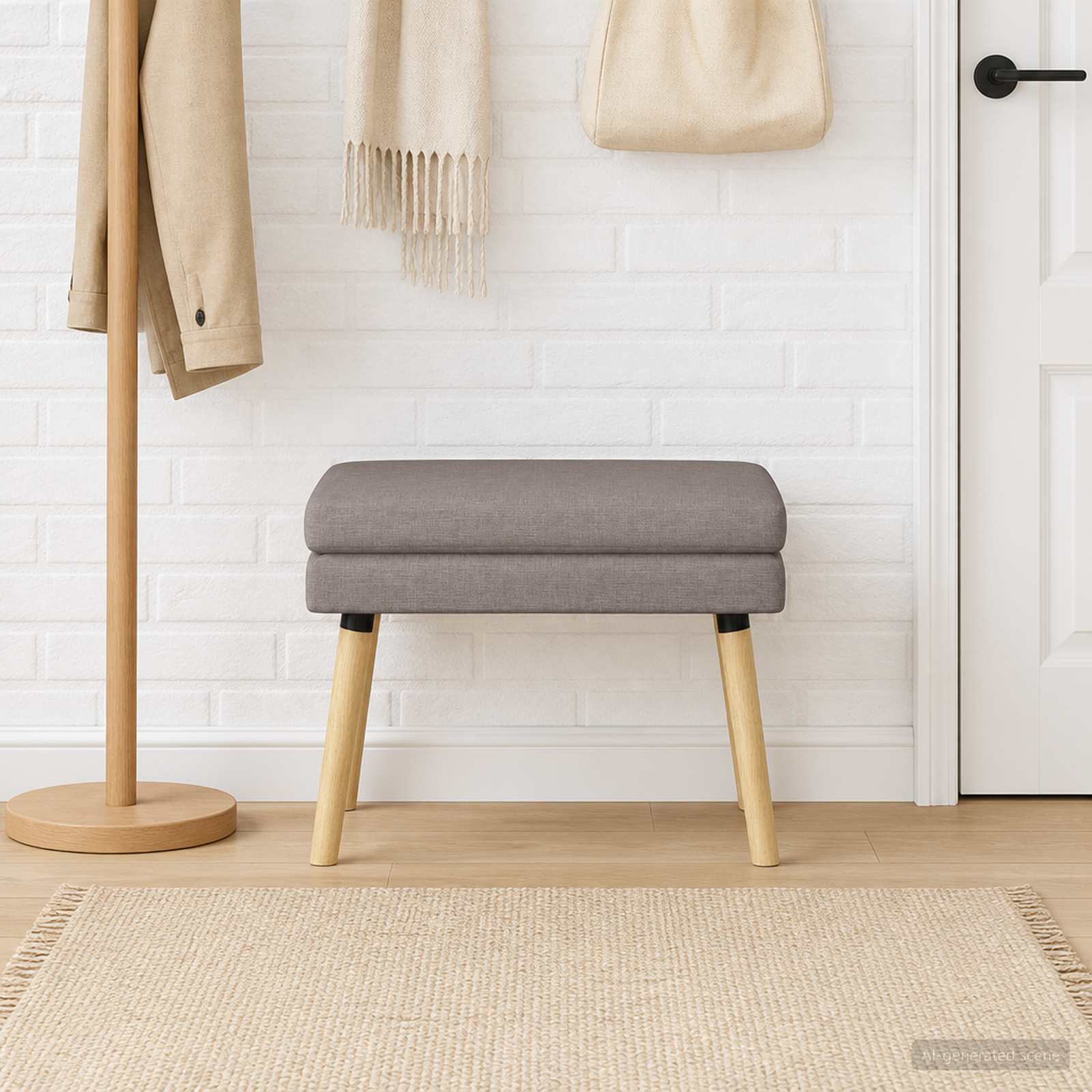 Dubbel-lager bänk Taupe 60 x 40 x 46 cm Tyg