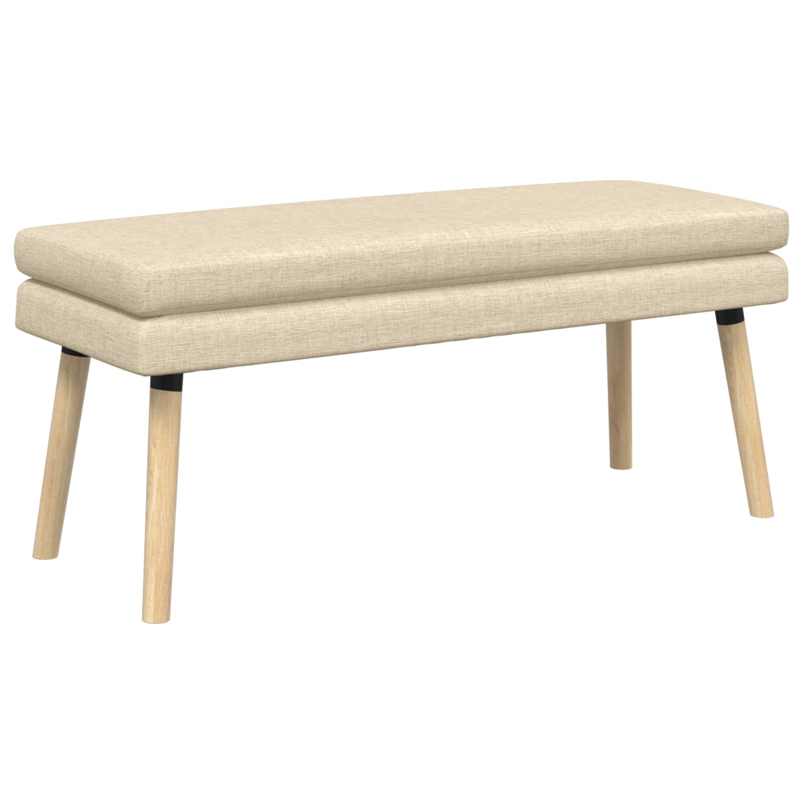 Dubbel-lager bänk Gräddvit 110 x 40 x 47 cm Tyg