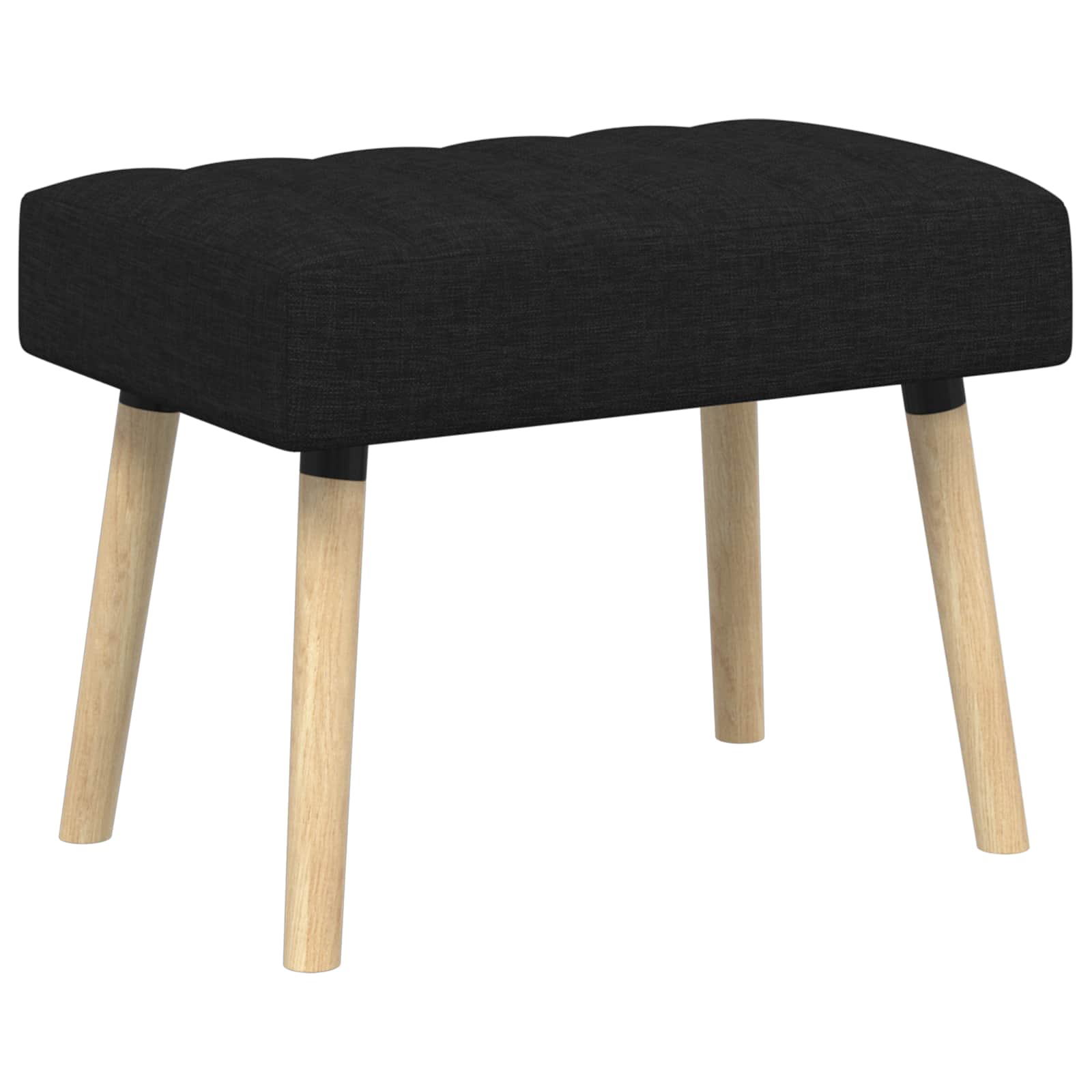Kanalstoppad Bänk Svart 60 x 40 x 45 cm Tyg