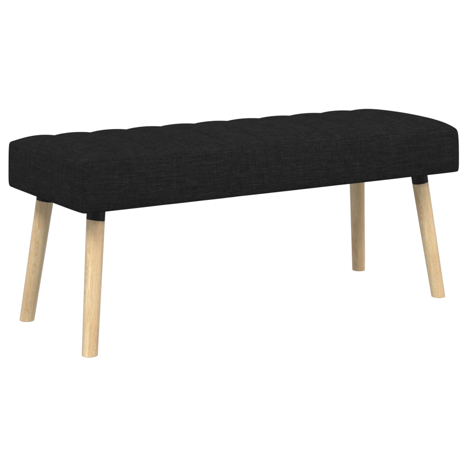 Kanalstoppad Bänk Svart 110 x 40 x 46 cm Tyg