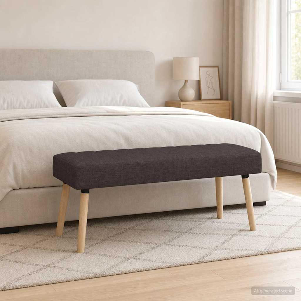 Kanalstoppad Bänk Mörkbrun 110 x 40 x 46 cm Tyg