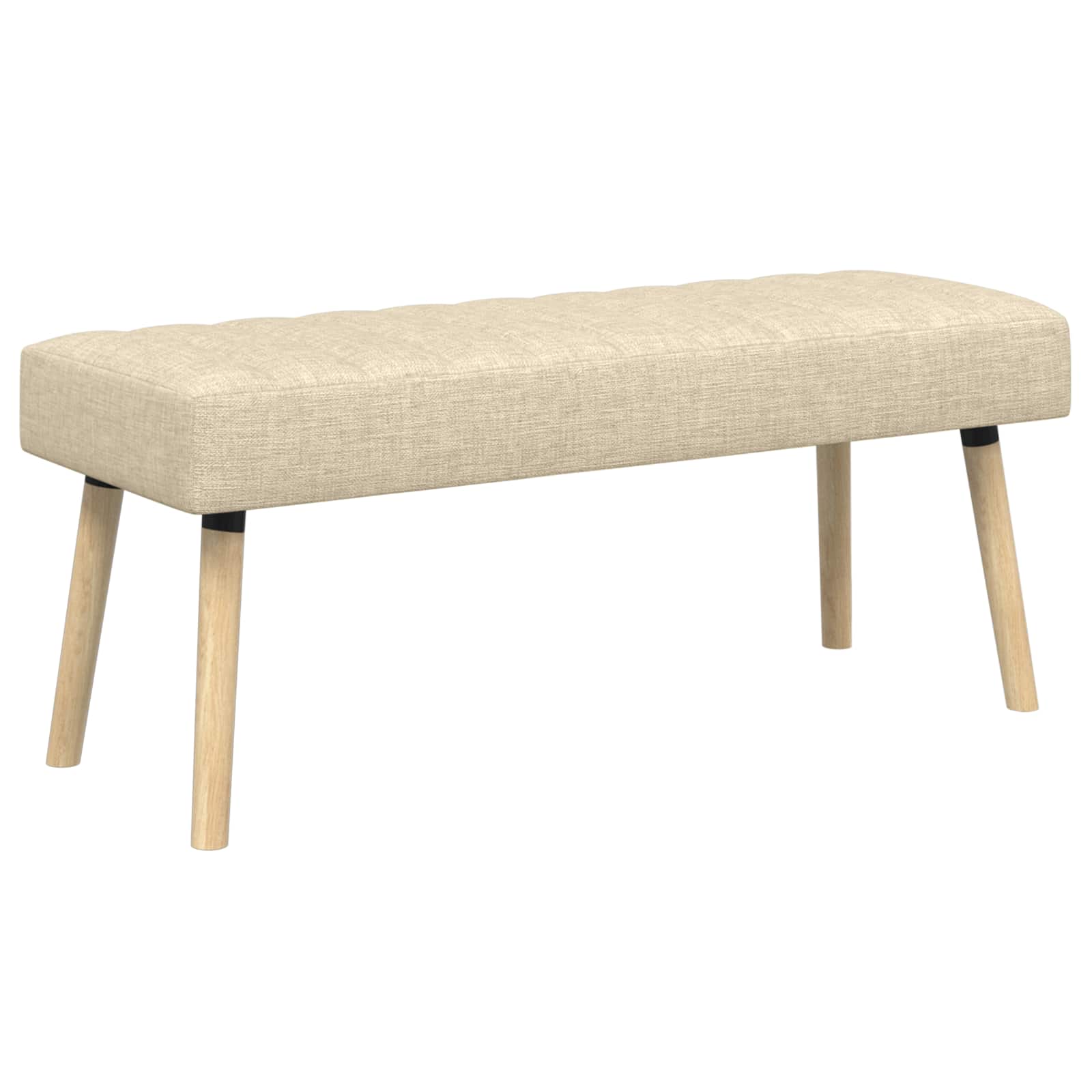 Kanalstoppad Bänk Gräddvit 110 x 40 x 46 cm Tyg
