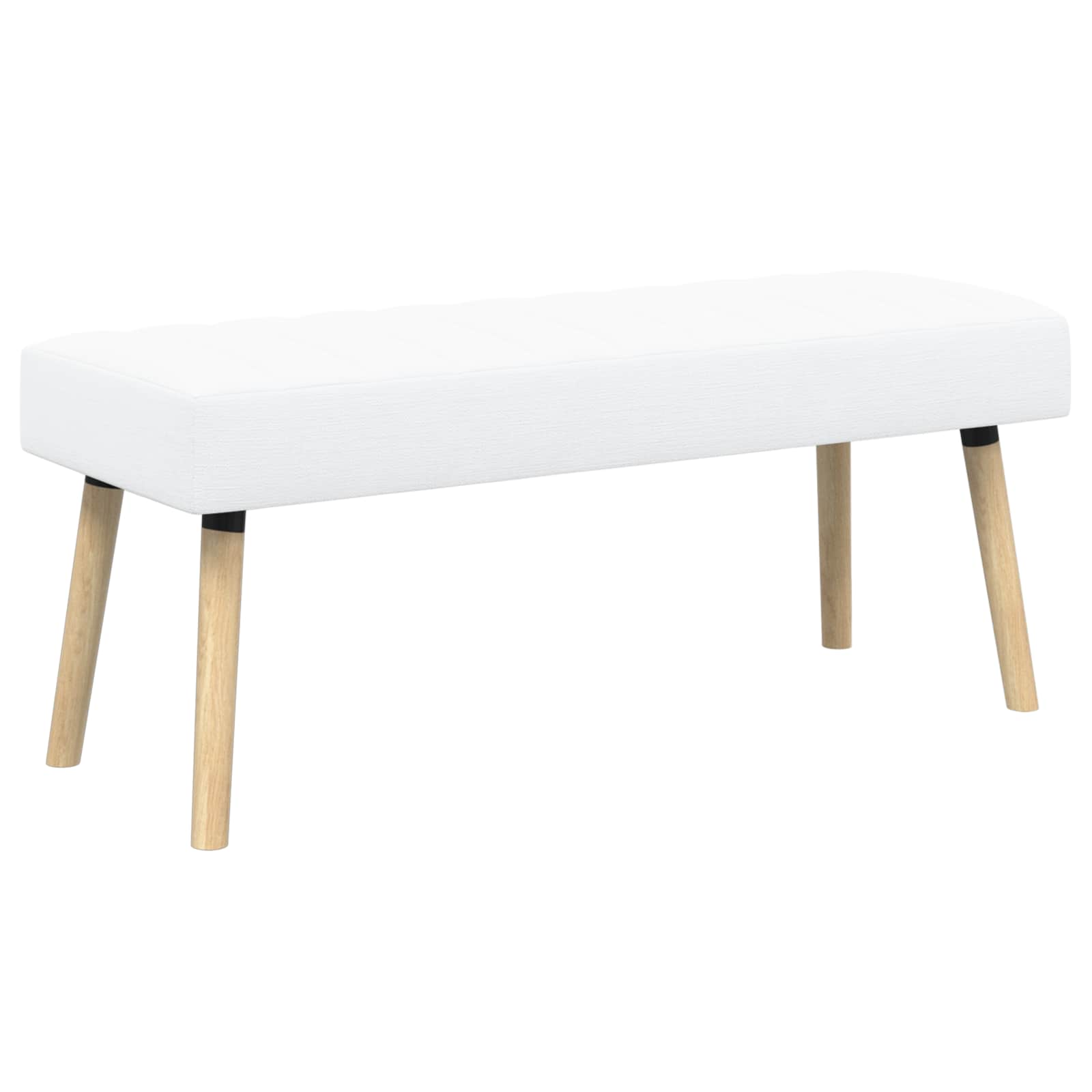 Kanalstoppad Bänk Vit 110 x 40 x 46 cm Tyg