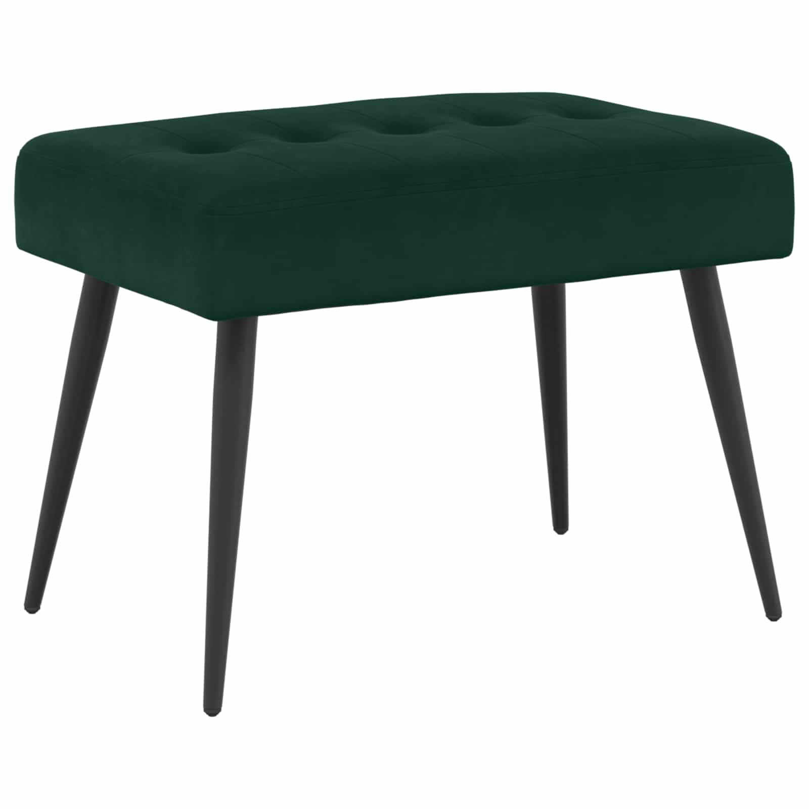Bänk med knappar Mörkgrön 60 x 40 x 45 cm Sammet