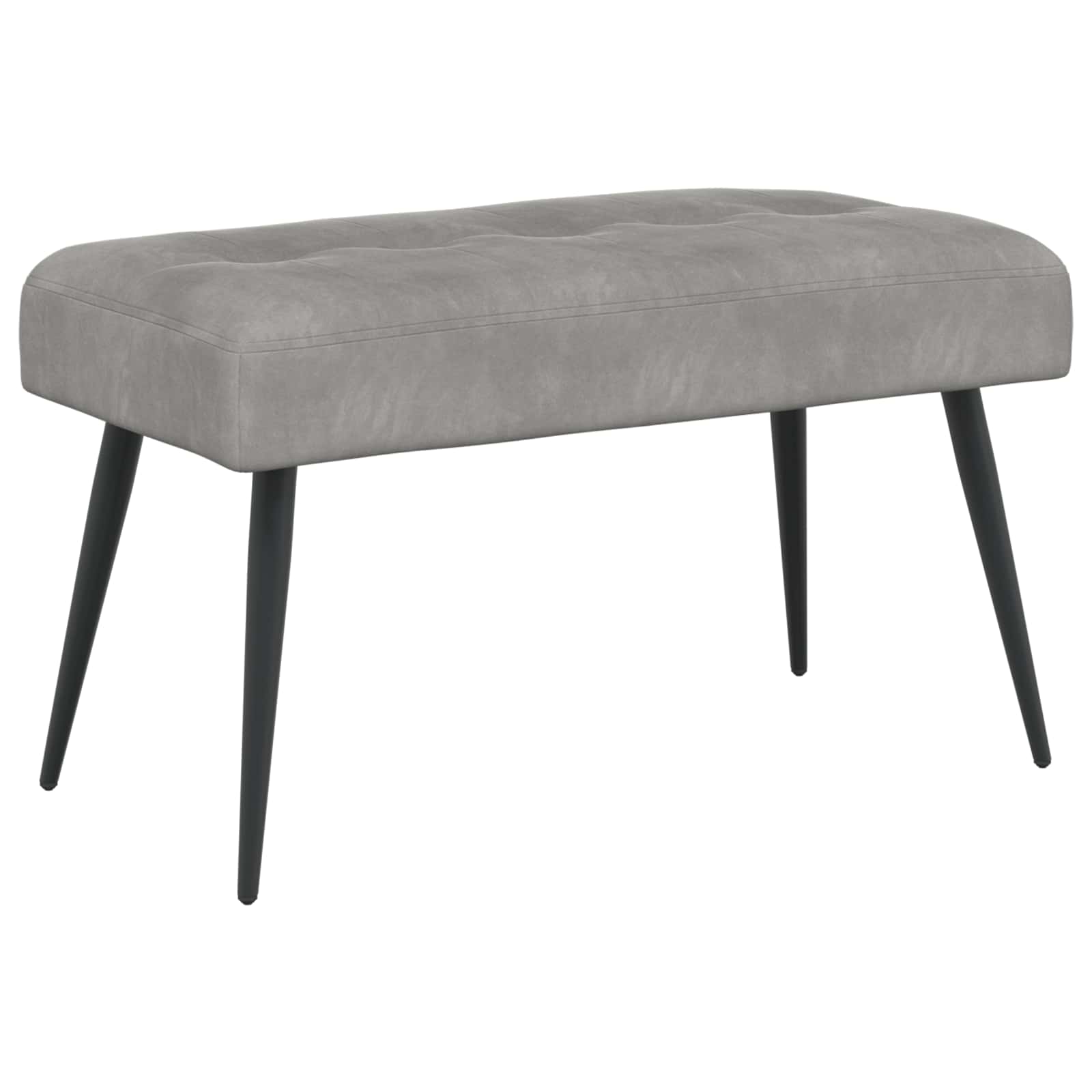 Bänk med knappar Ljusgrå 80 x 40 x 46 cm Sammet