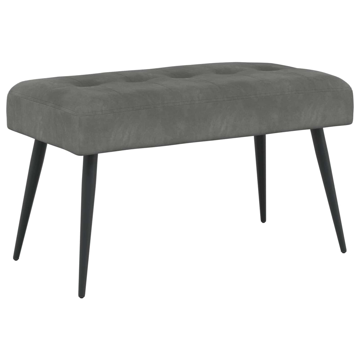 Bänk med knappar Mörkgrå 80 x 40 x 46 cm Sammet