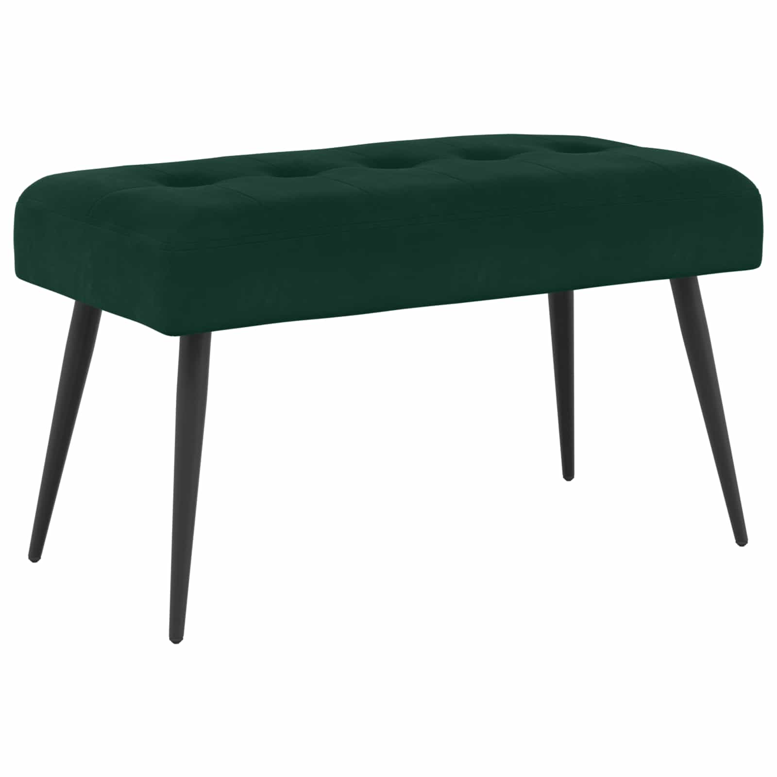 Bänk med knappar Mörkgrön 80 x 40 x 46 cm Sammet