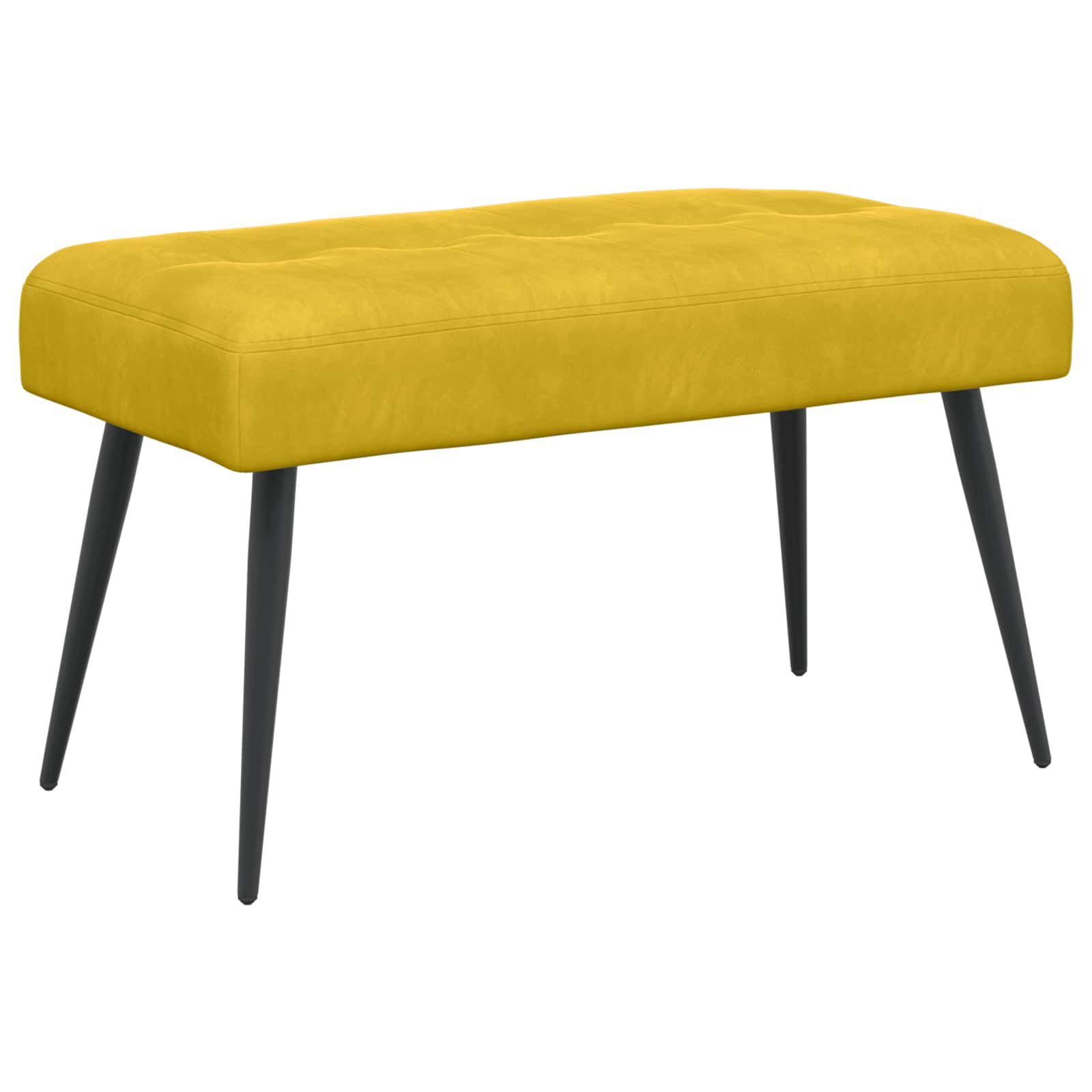 Bänk med knappar Gul 80 x 40 x 46 cm Sammet
