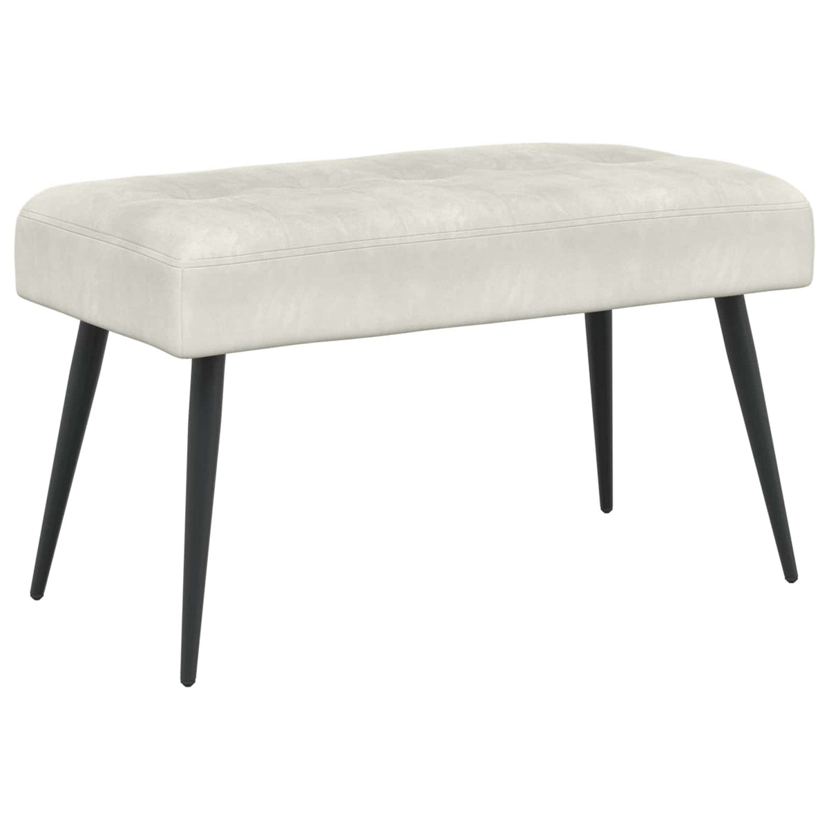Bänk med knappar Gräddvit 80 x 40 x 46 cm Sammet