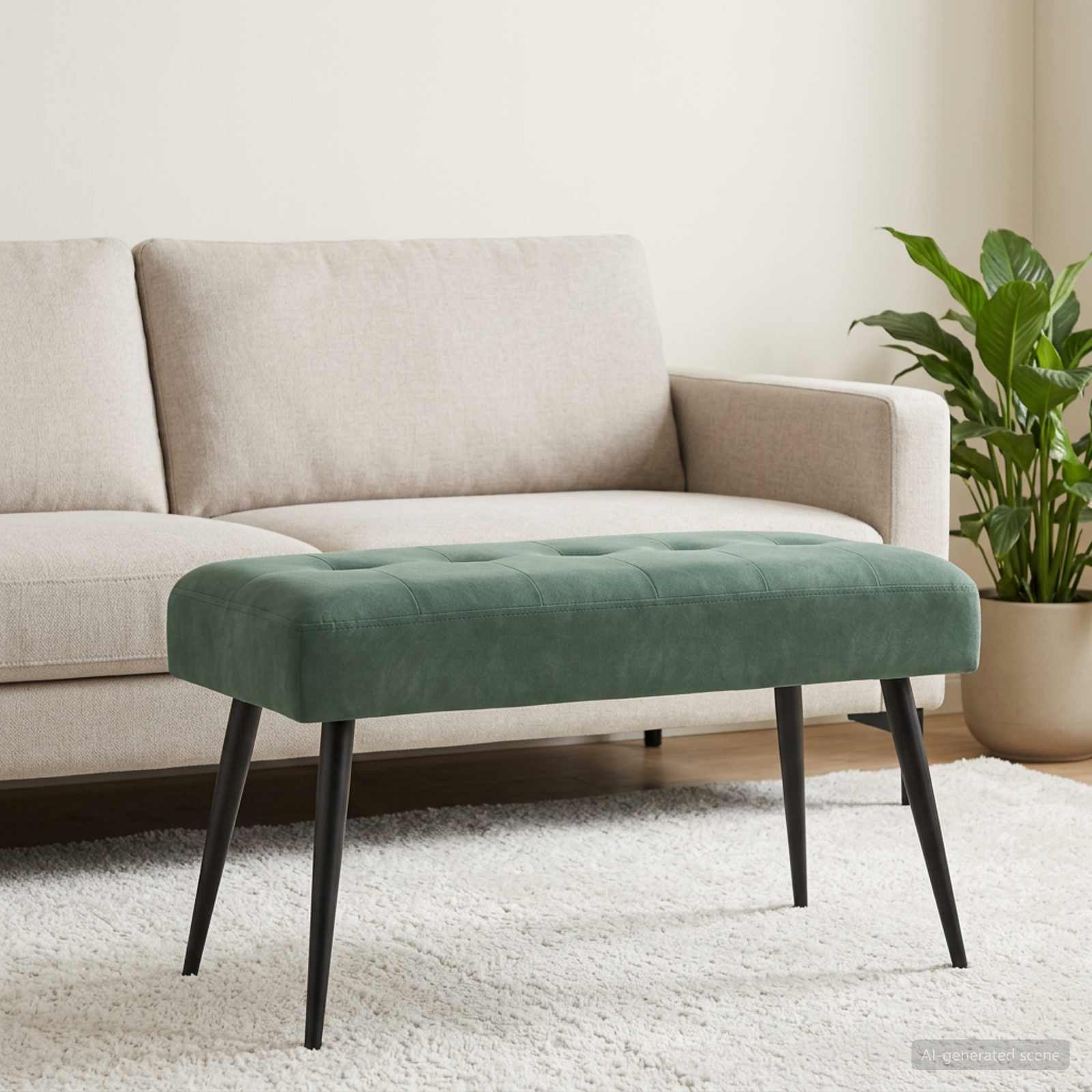 Bänk med knappar Havgrön 80 x 40 x 46 cm Sammet