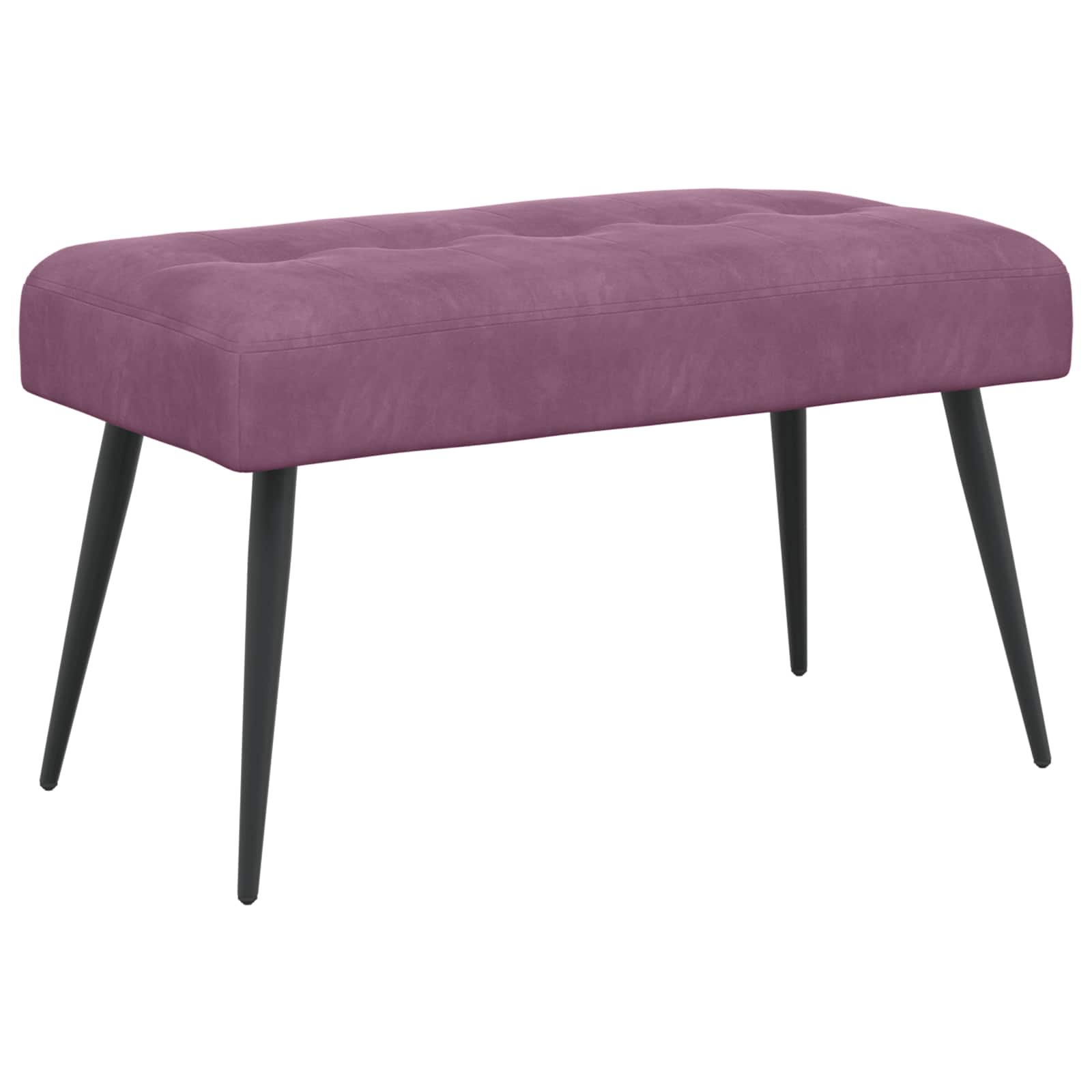Bänk med knappar Lila 80 x 40 x 46 cm Sammet