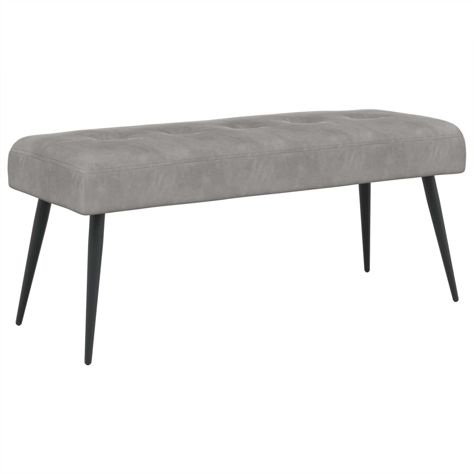 Bänk med knappar Ljusgrå 110 x 40 x 46 cm Sammet