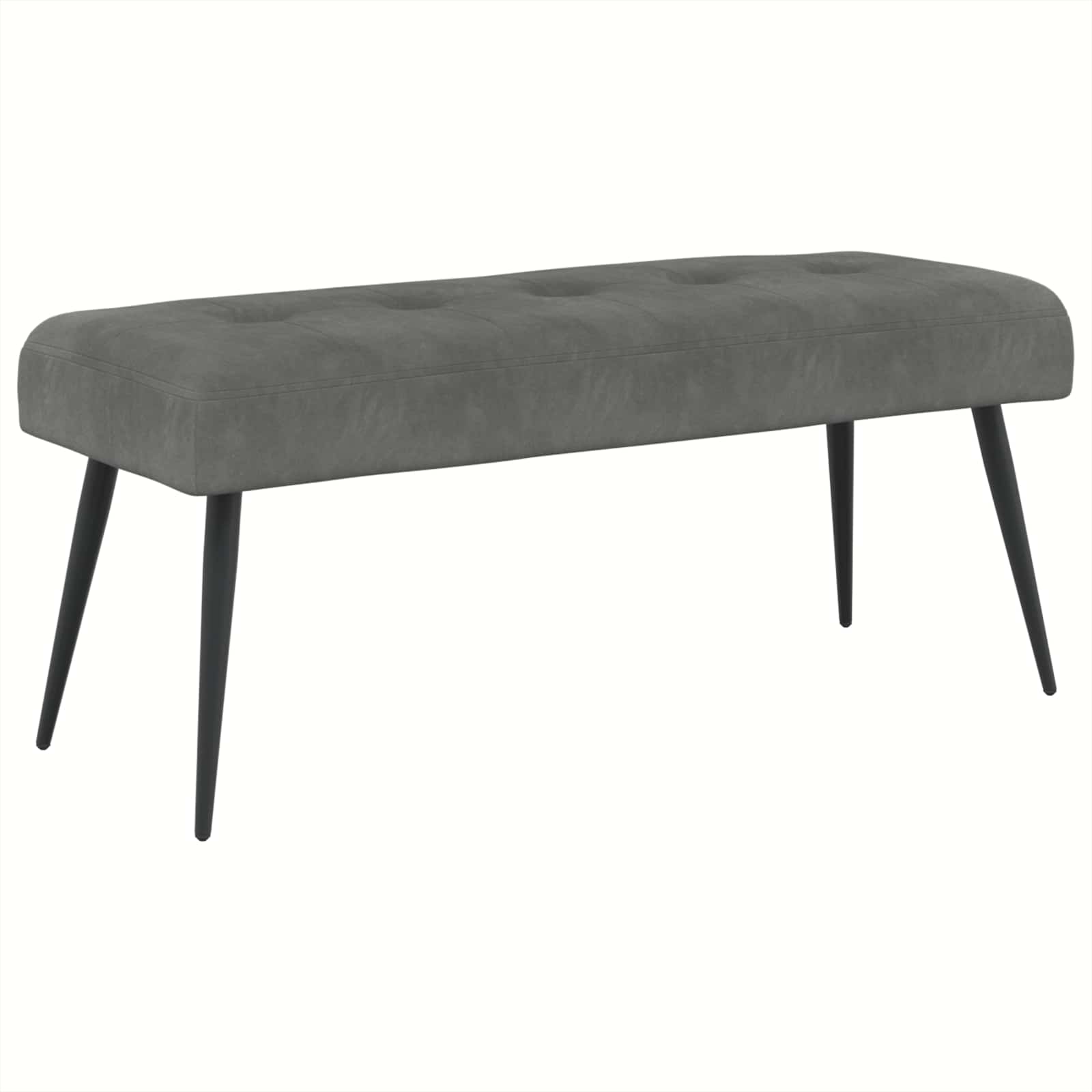 Bänk med knappar Mörkgrå 110 x 40 x 46 cm Sammet