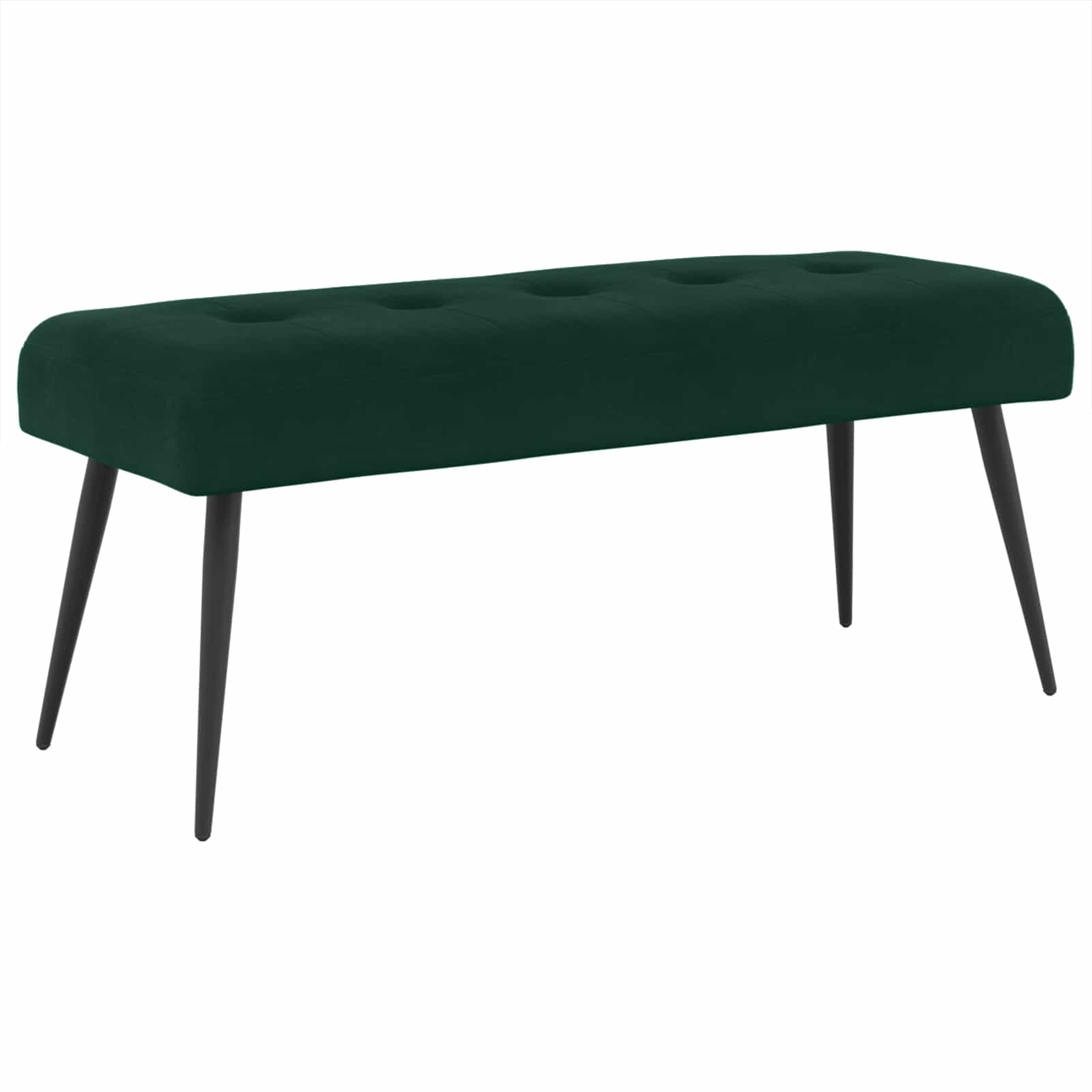 Bänk med knappar Mörkgrön 110 x 40 x 46 cm Sammet